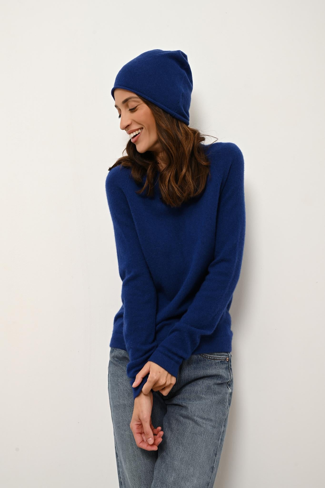 JANE pull col rond outremer