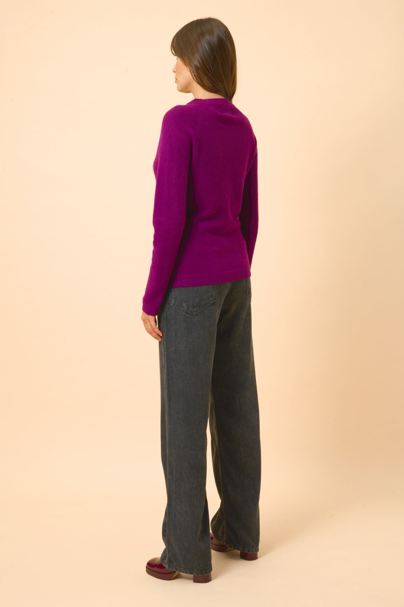 JANE plum round-neck sweater