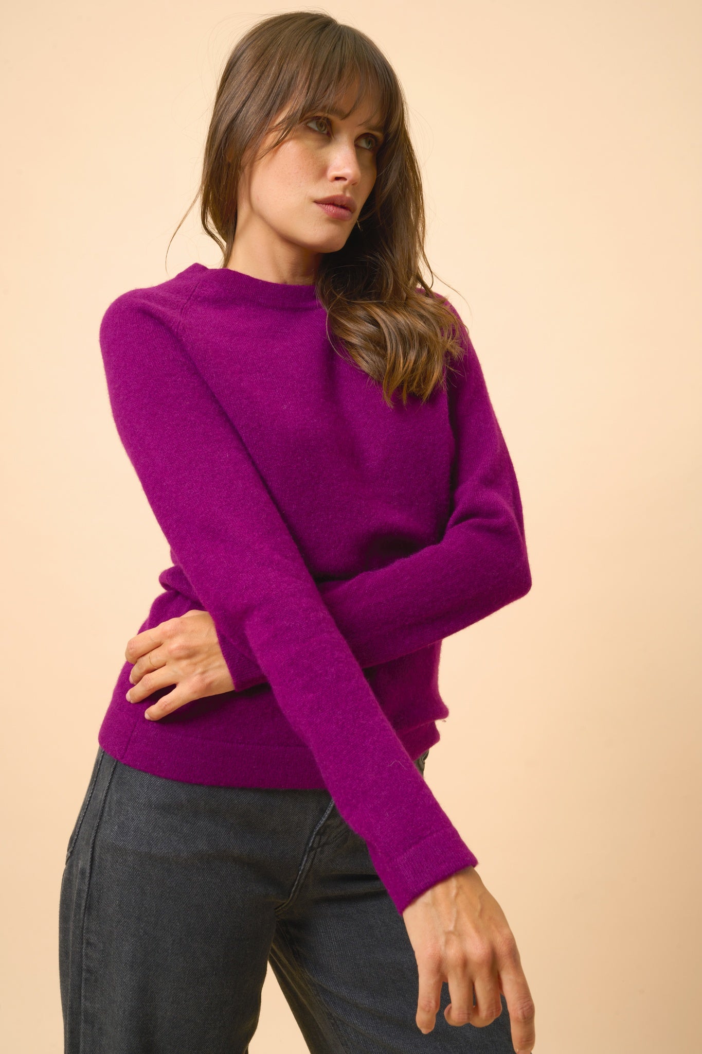 JANE plum round-neck sweater