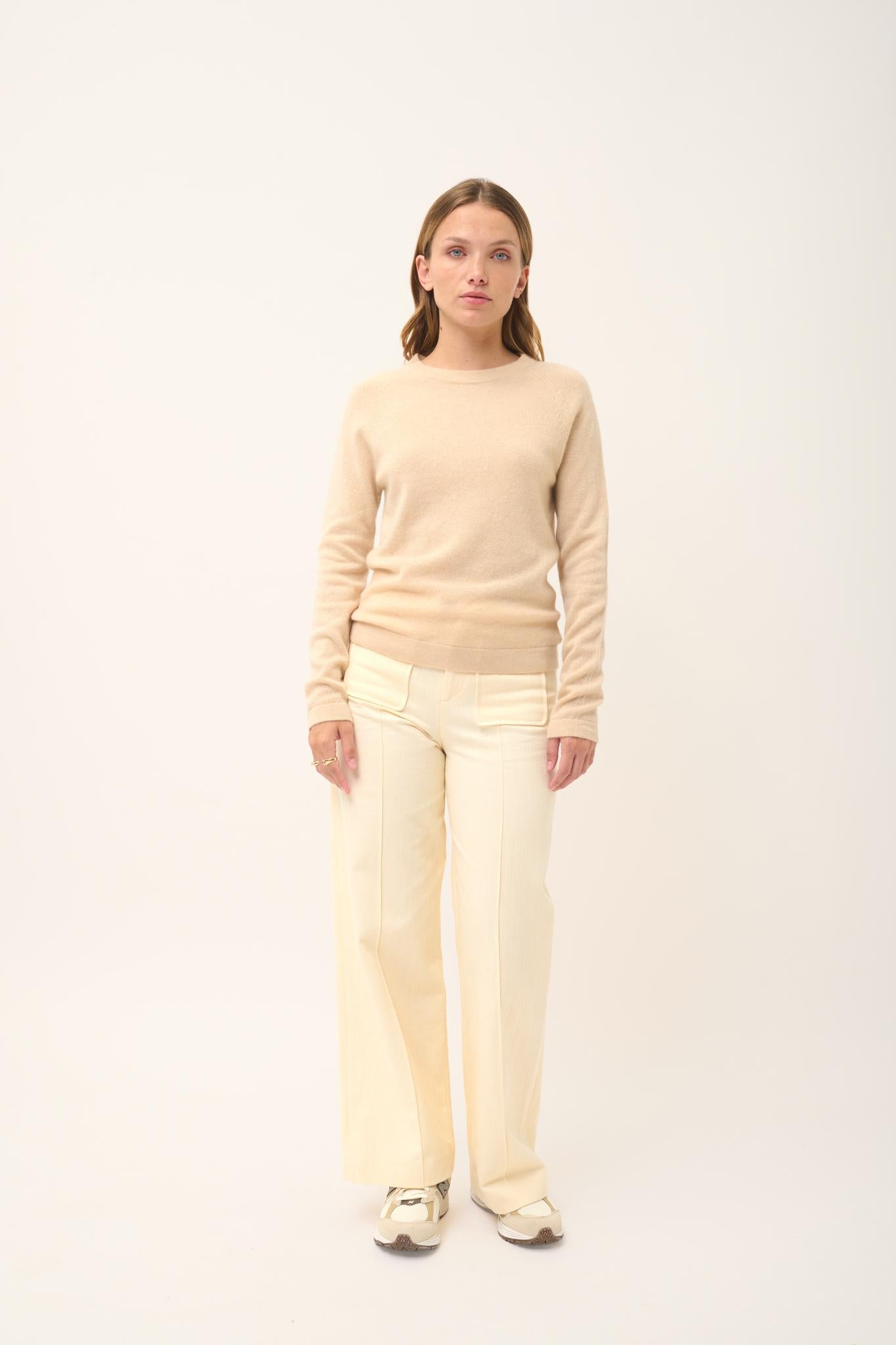 JANE pull col rond sable