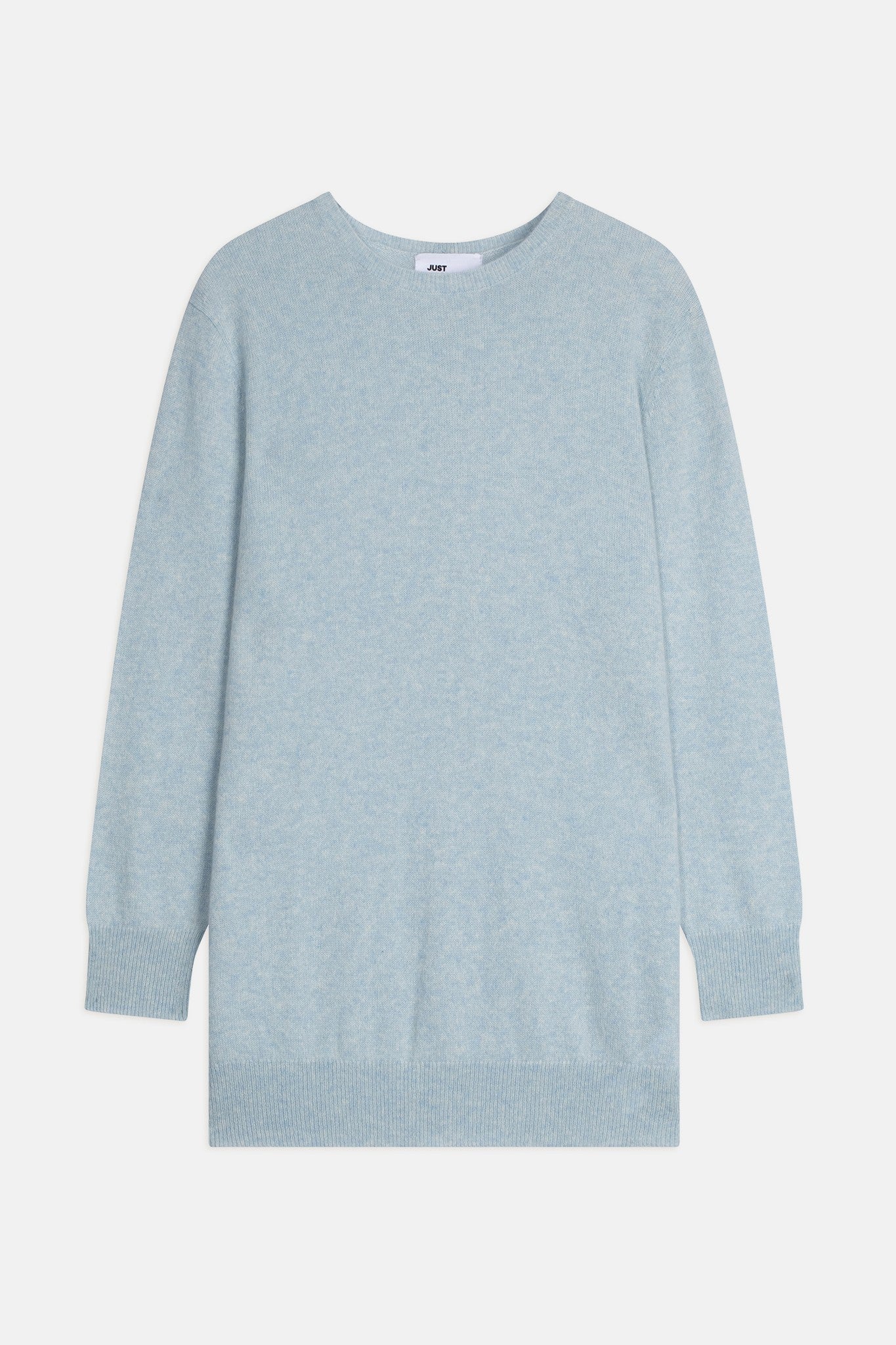 janice pull col rond bleu clair chiné