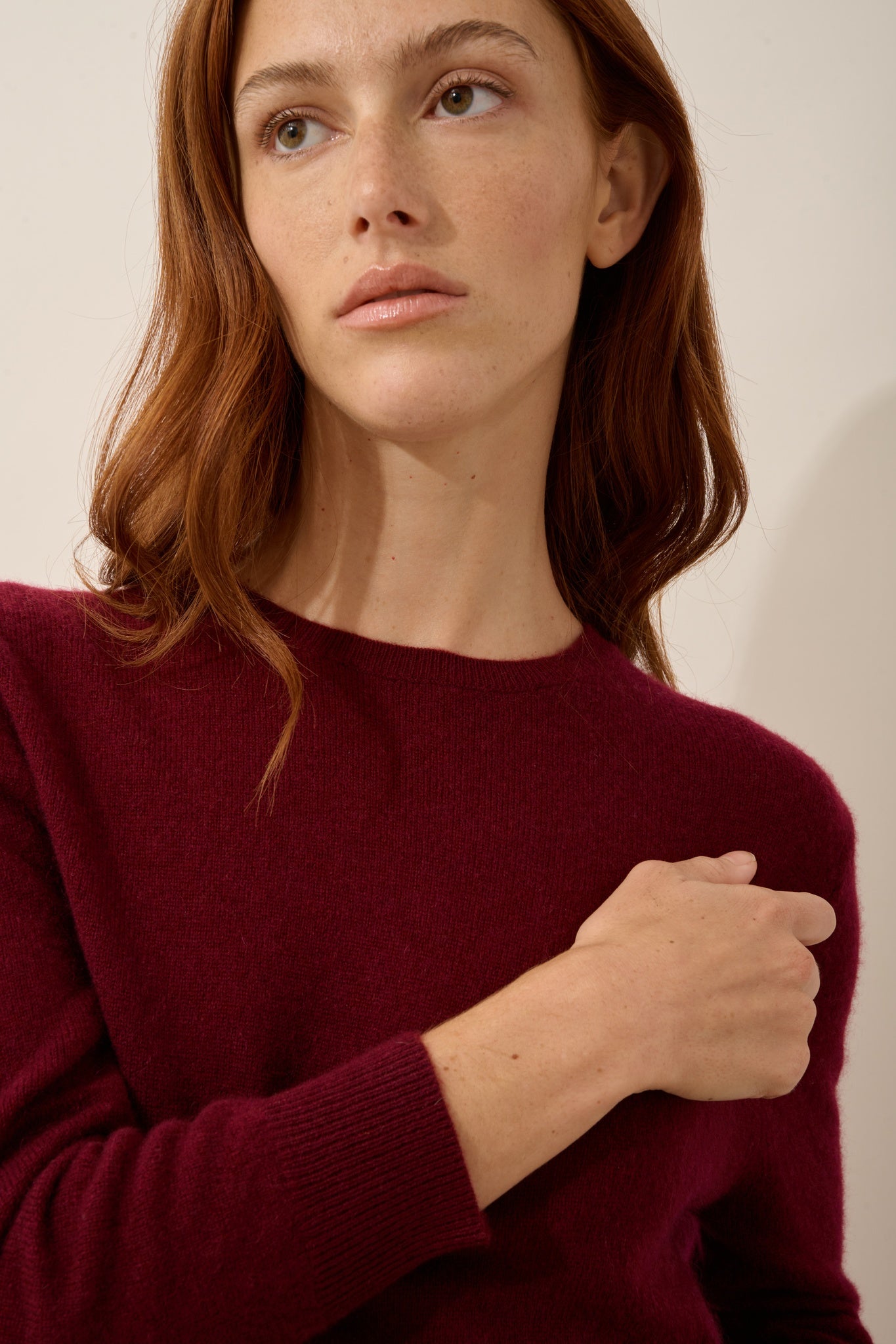 JANICE burgundy crew neck sweater