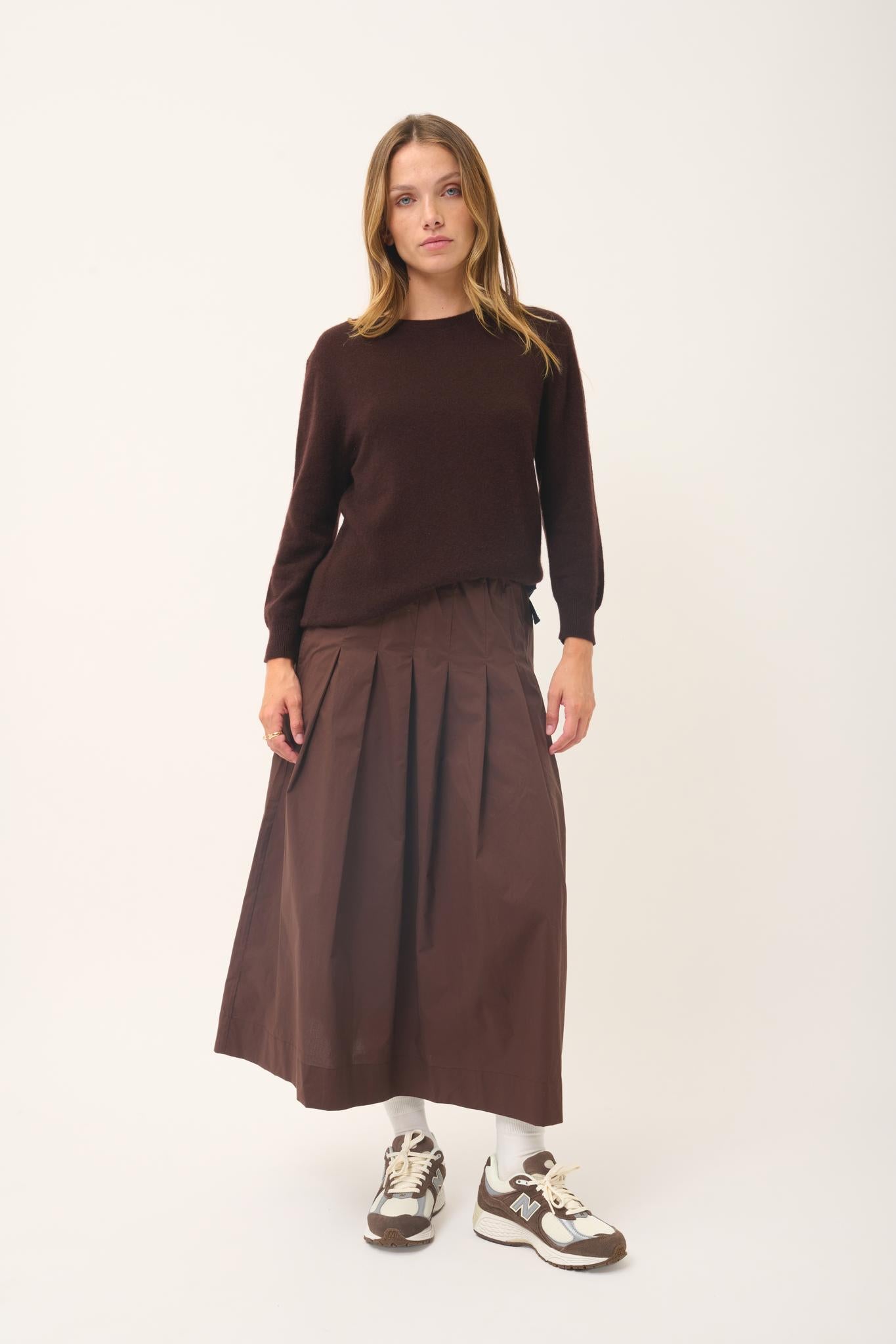 JANICE pull col rond choco