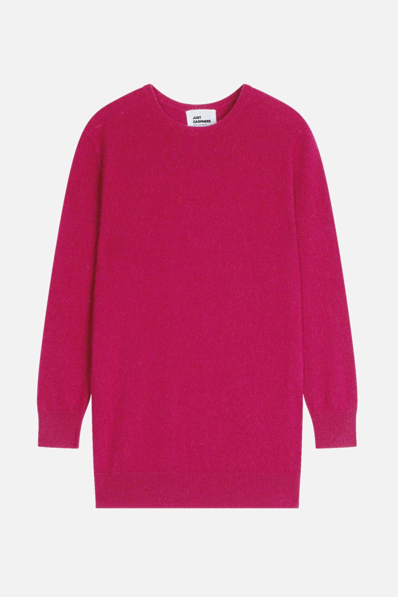 JANICE pull col rond fuchsia