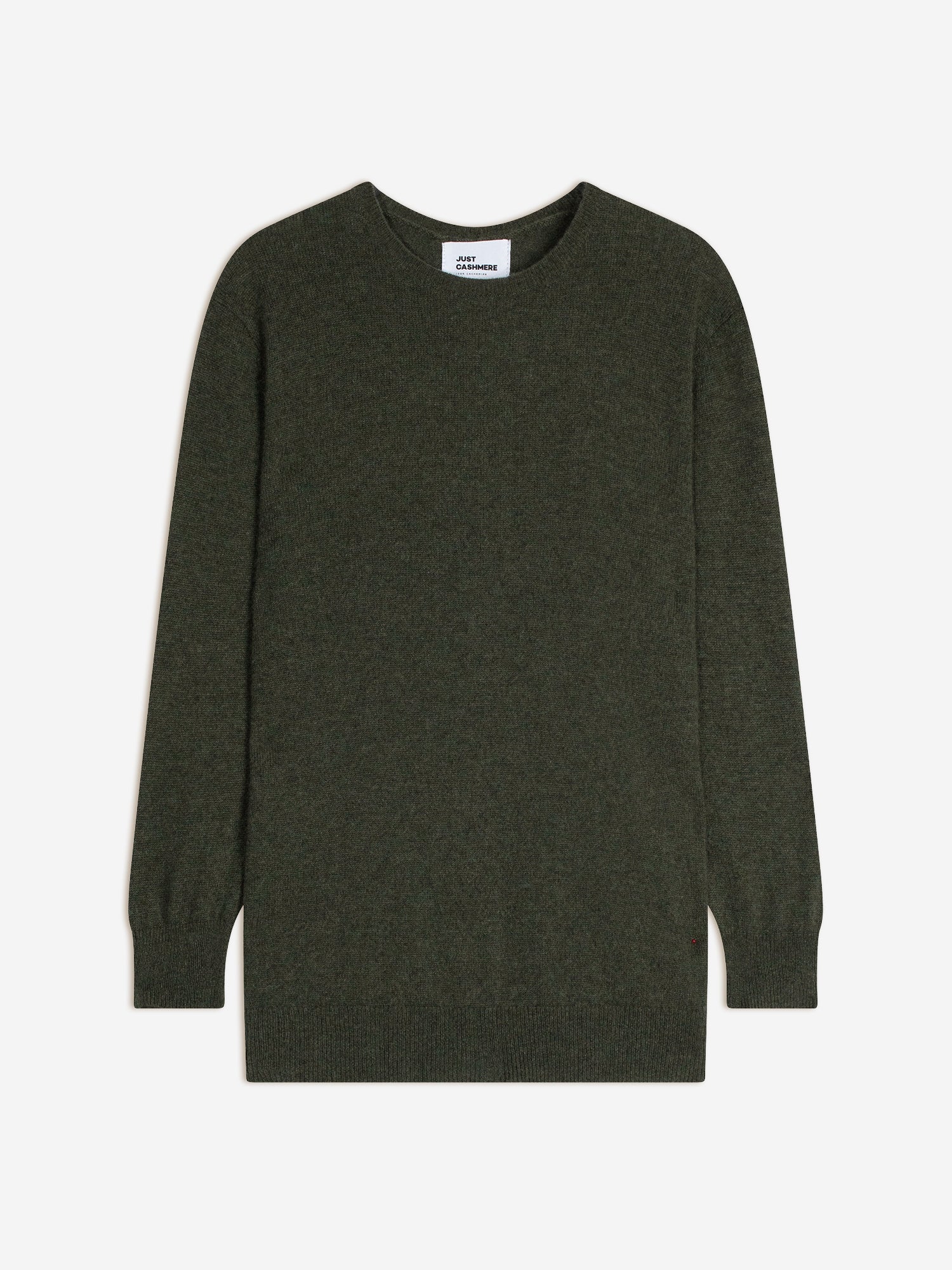 JANICE pull col rond kaki chiné