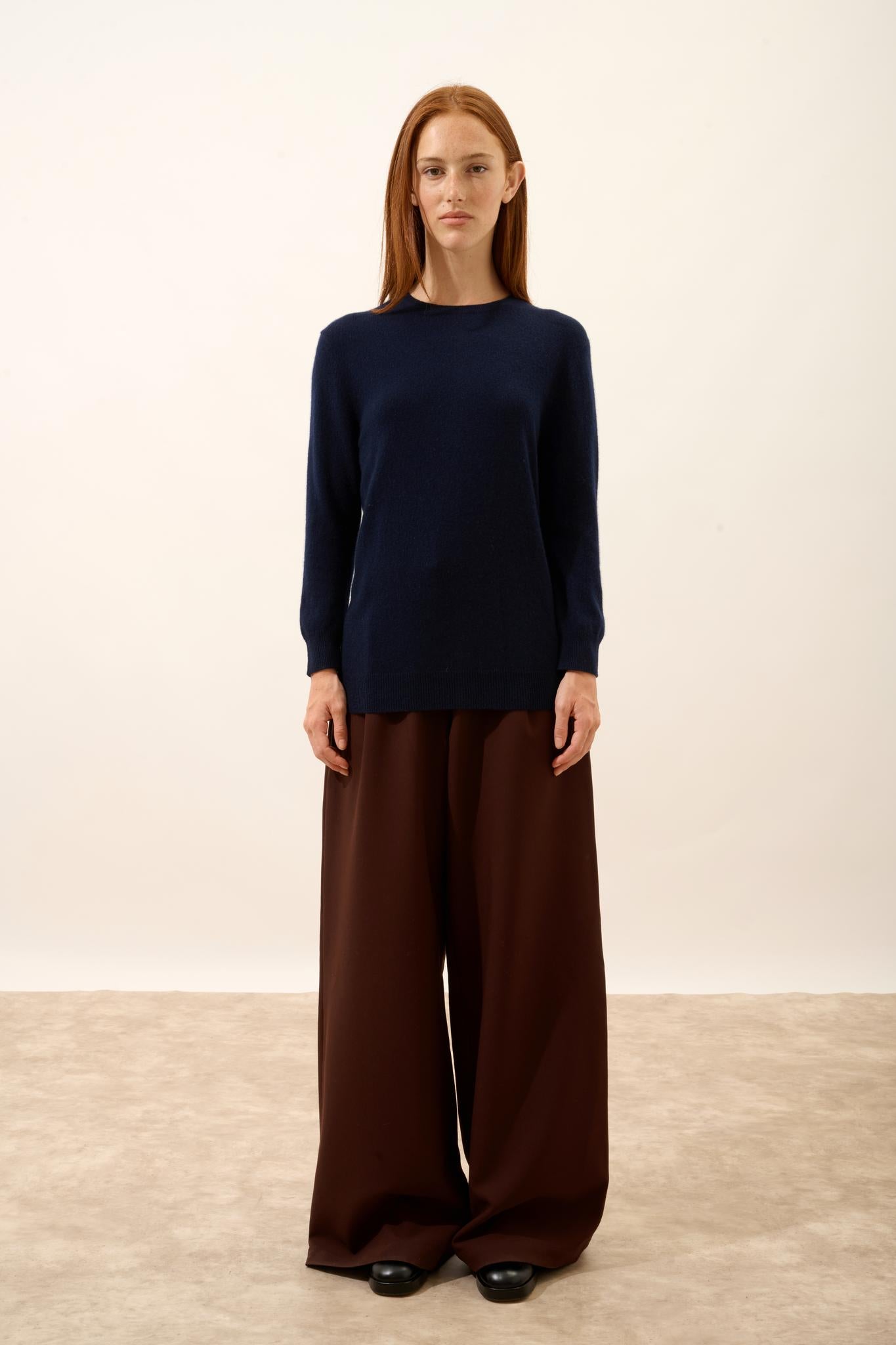 JANICE pull col rond navy