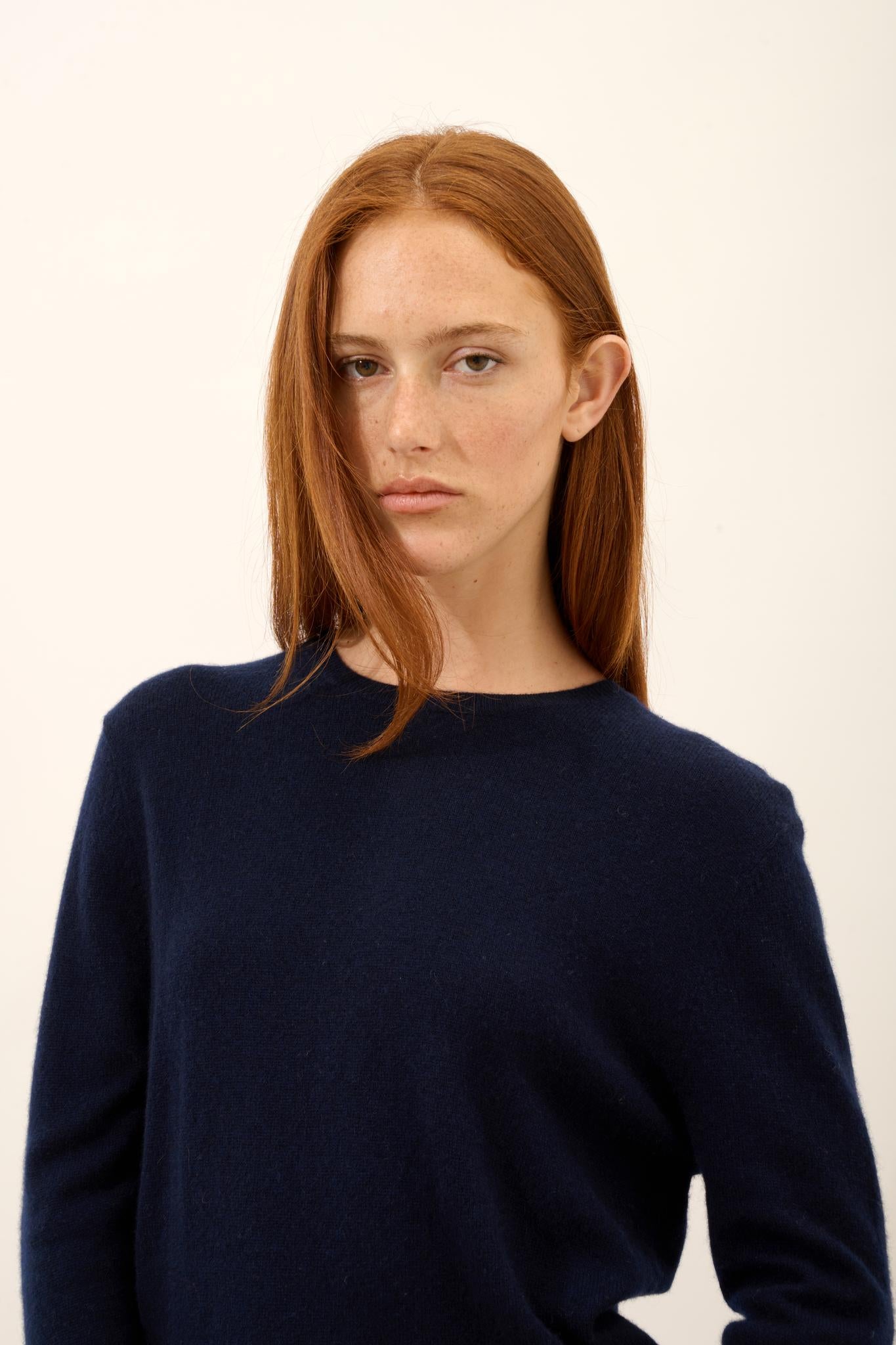 JANICE pull col rond navy
