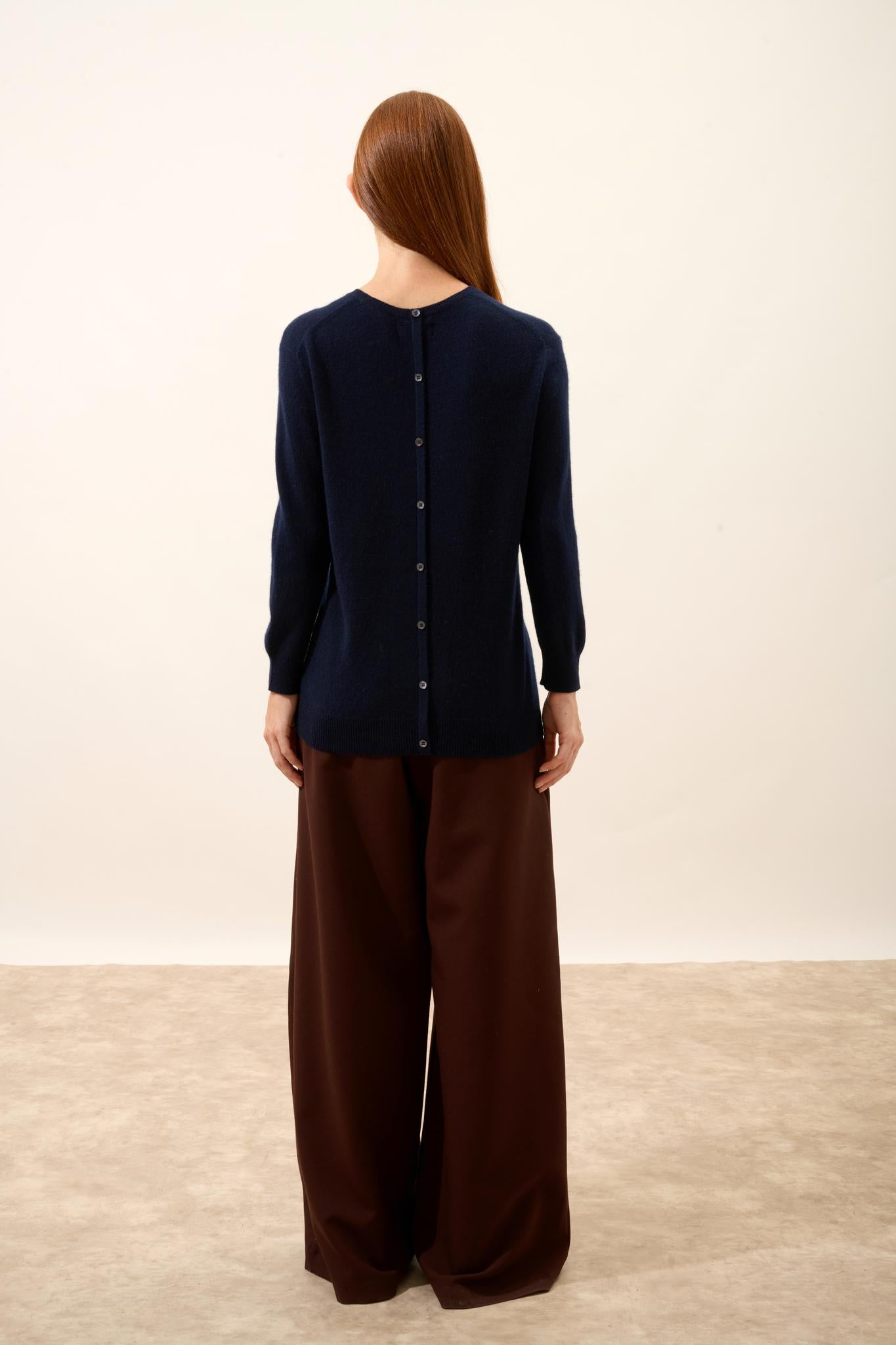 JANICE pull col rond navy