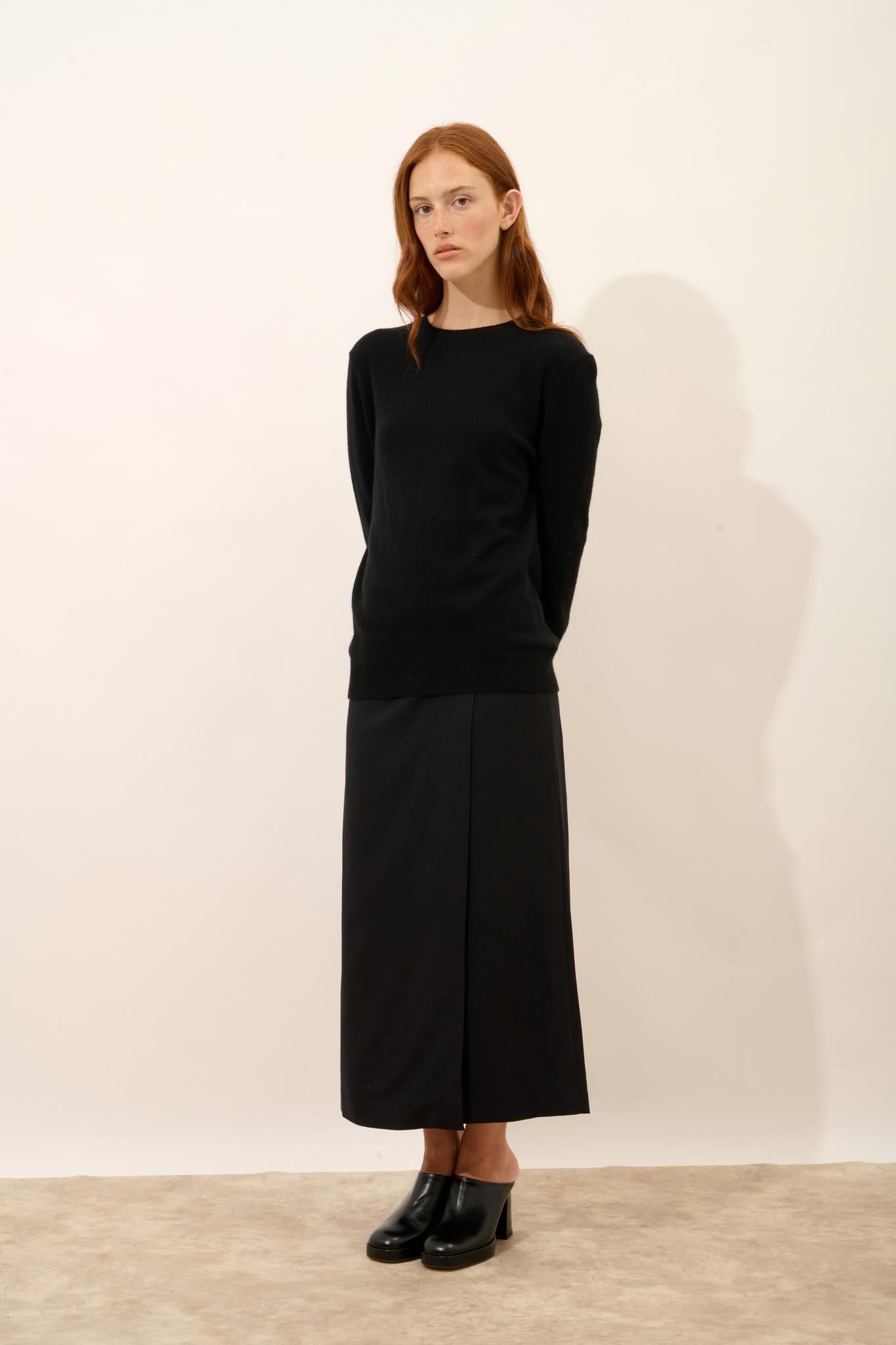 JANICE pull col rond noir
