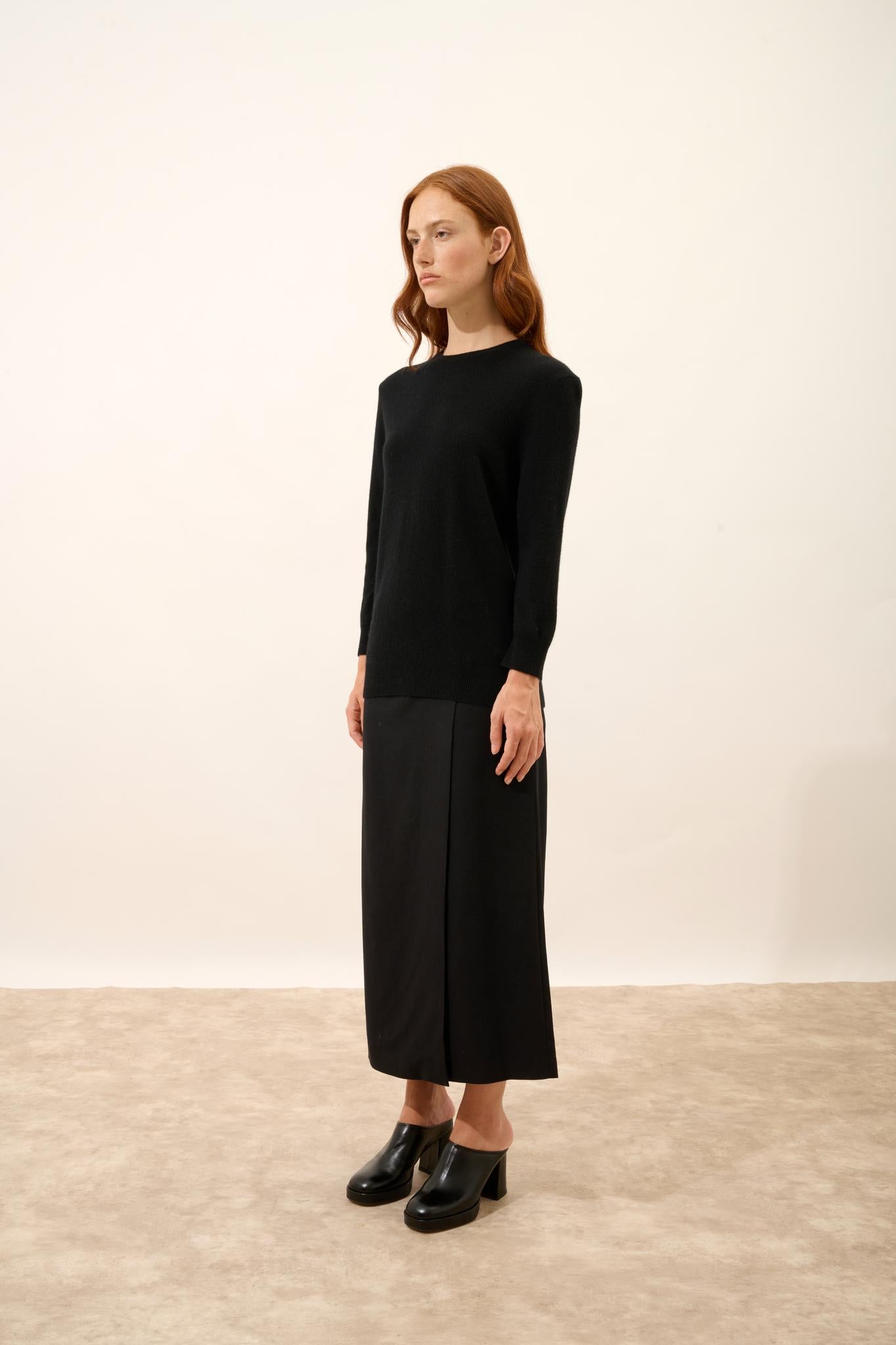 JANICE pull col rond noir