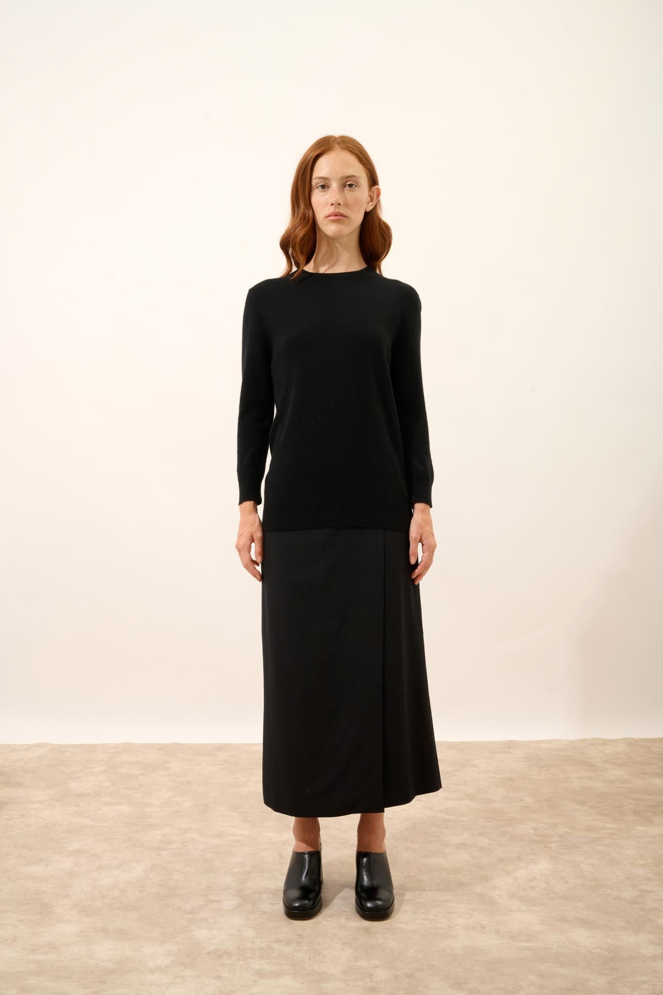 JANICE pull col rond noir