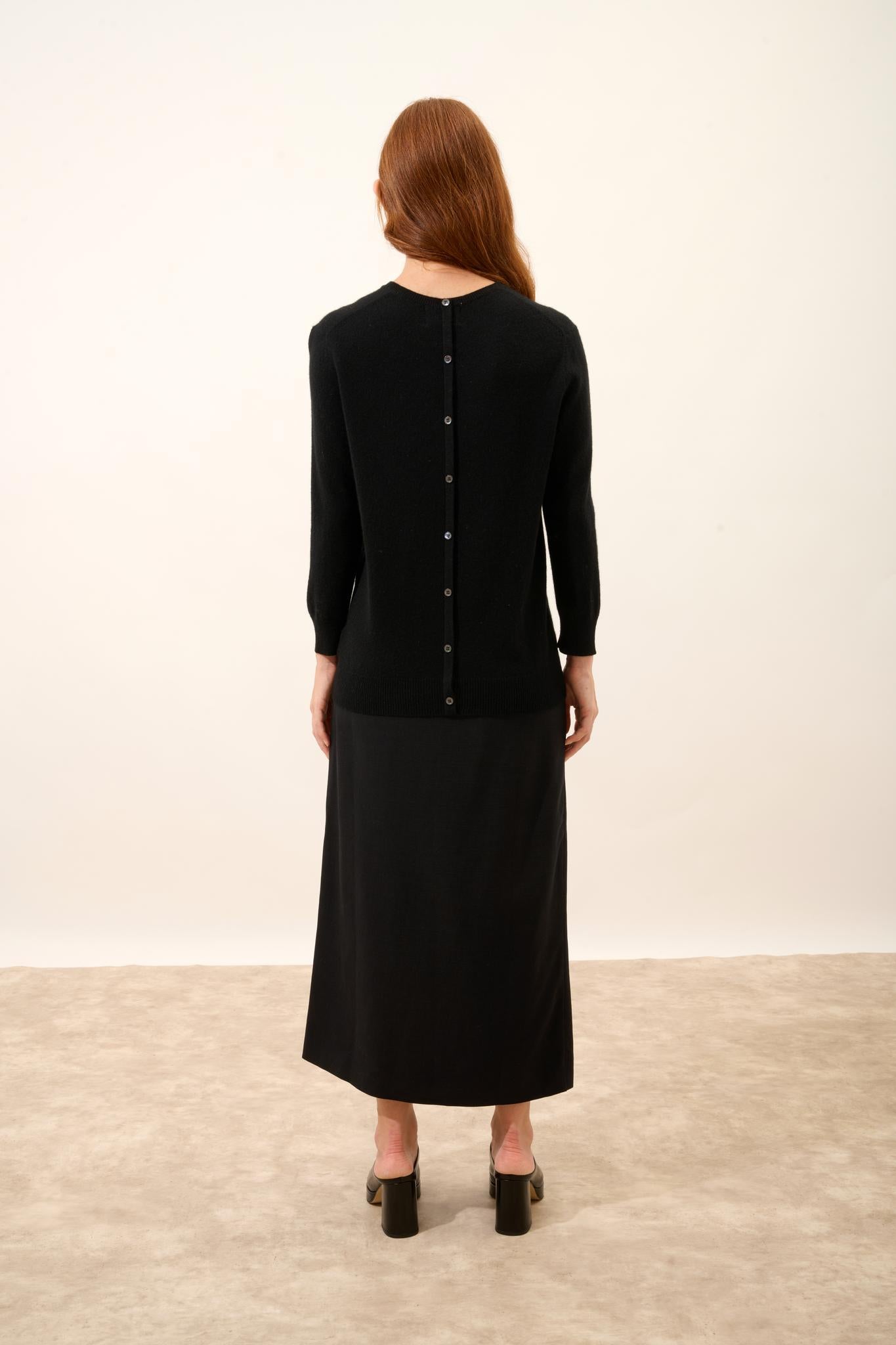JANICE pull col rond noir