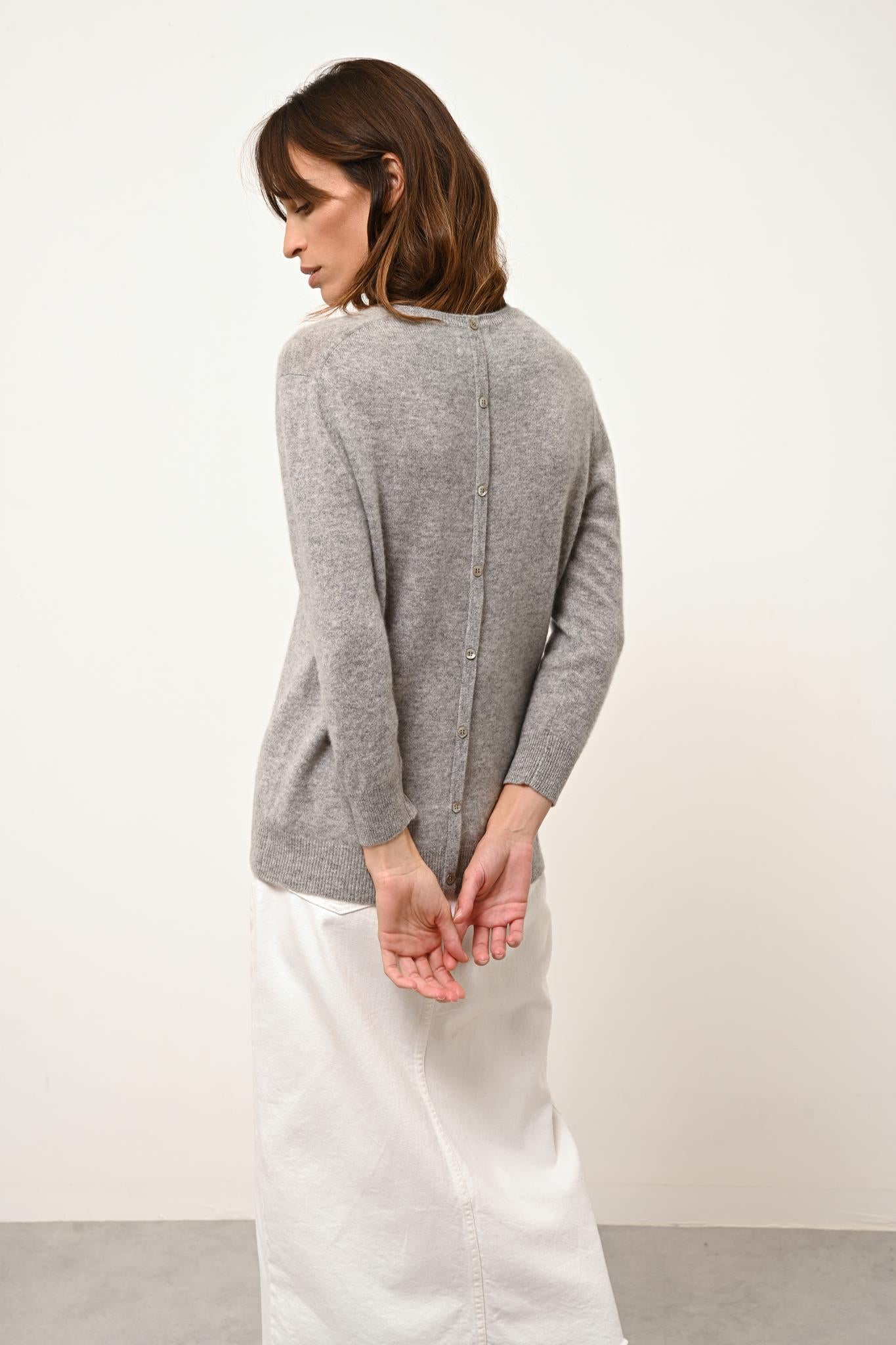 JANICE pull col rond nuage chiné