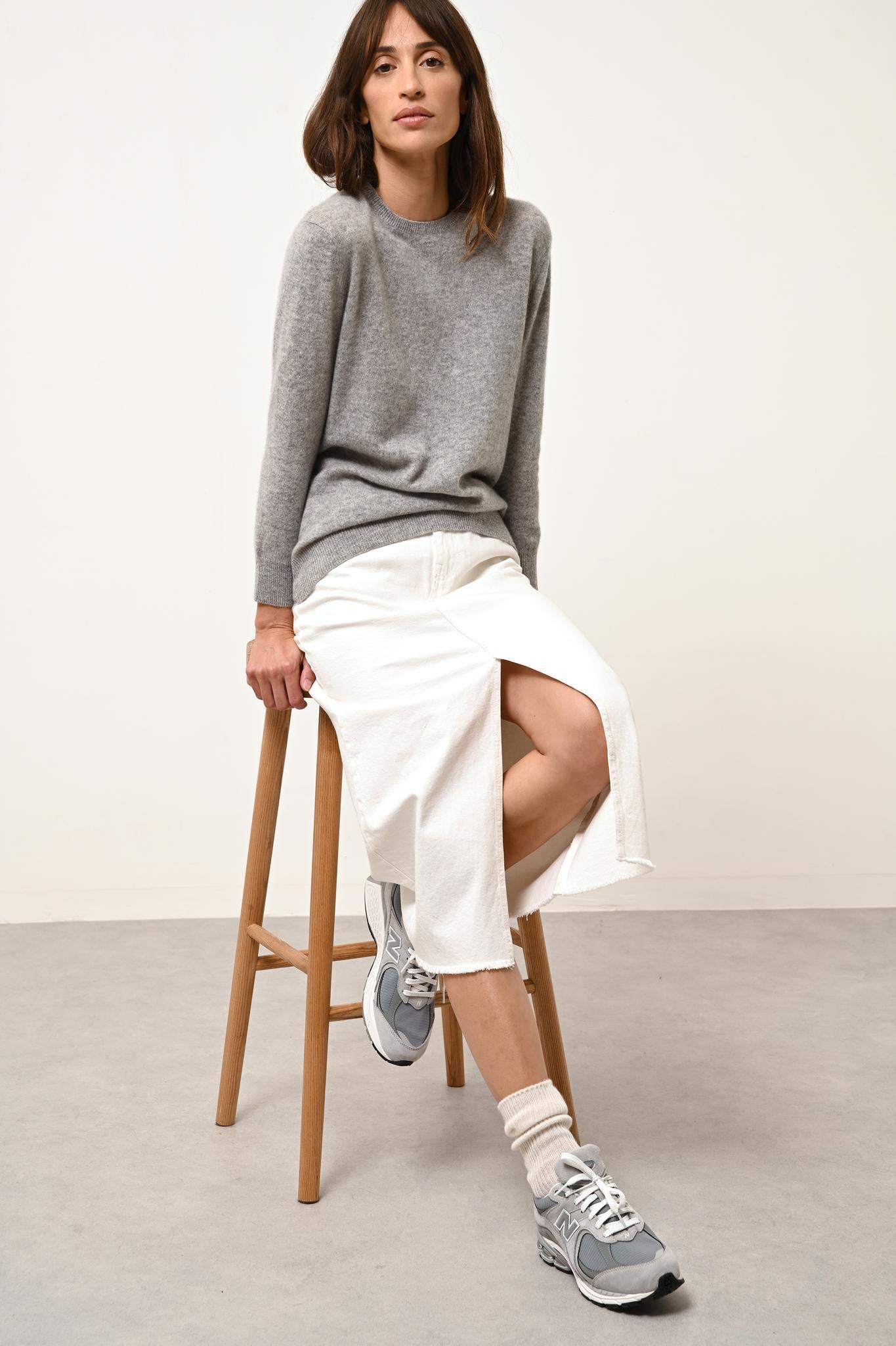 JANICE pull col rond nuage chiné