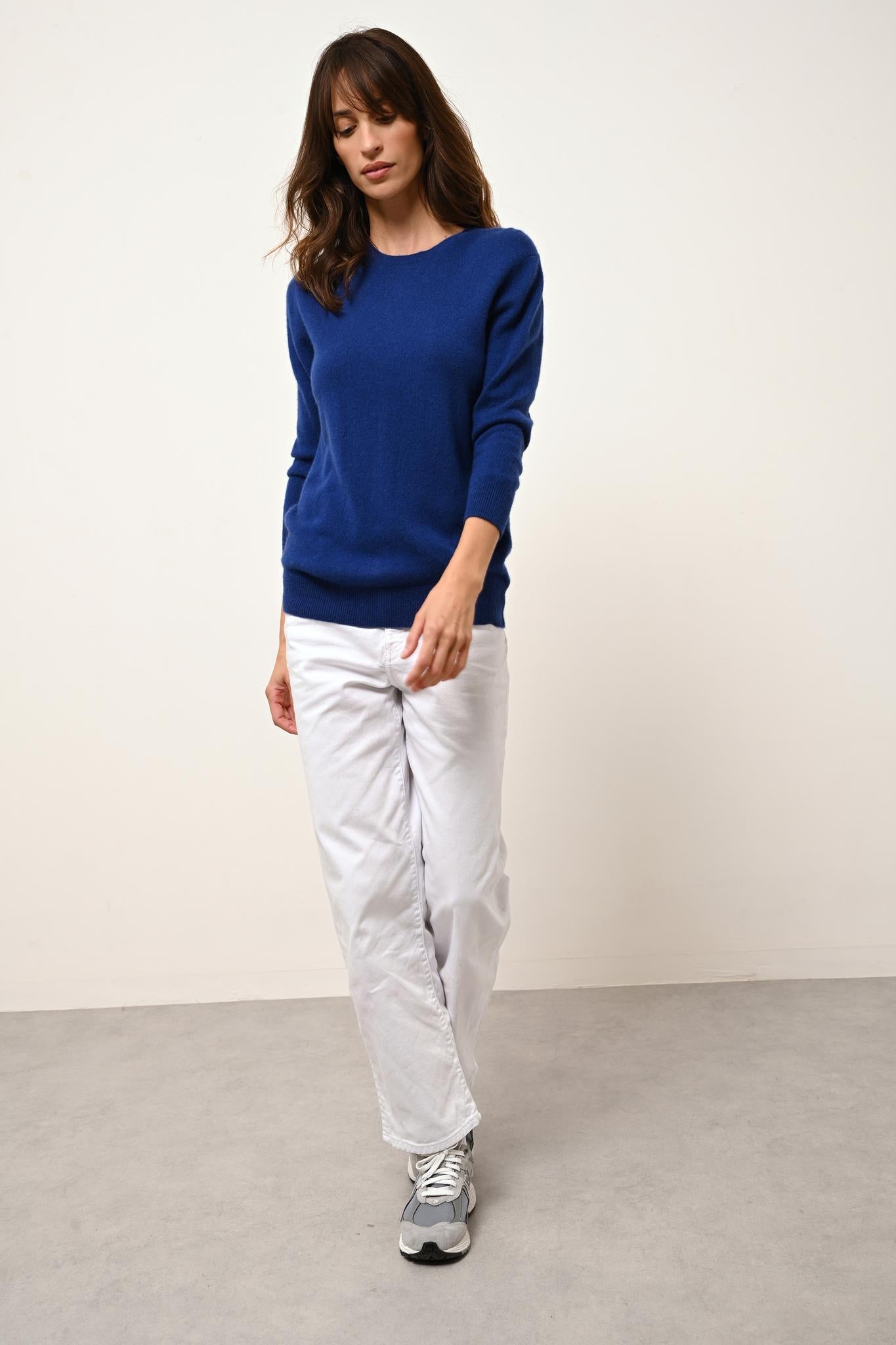 JANICE pull col rond outremer