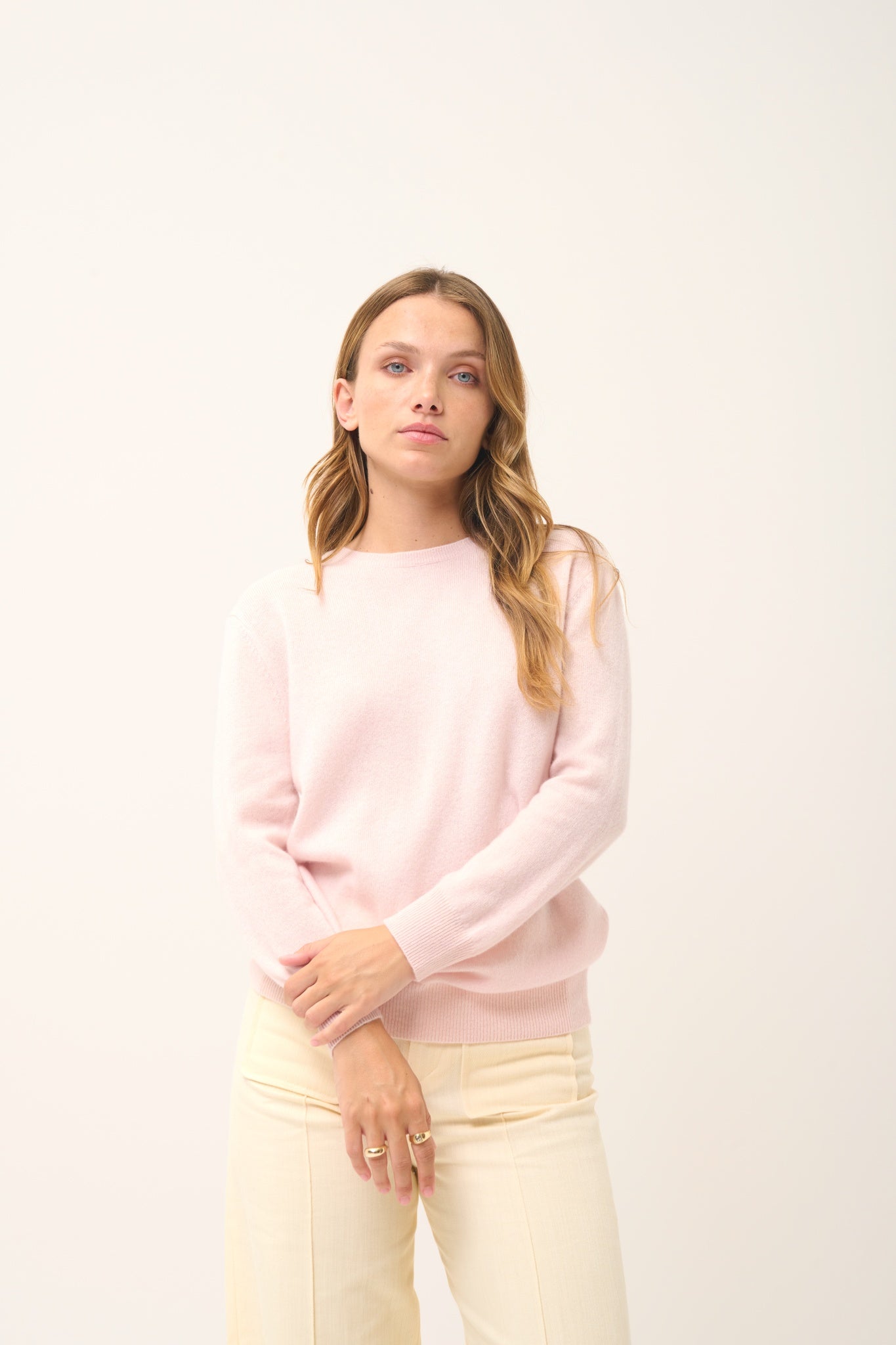 JANICE pull col rond poudre