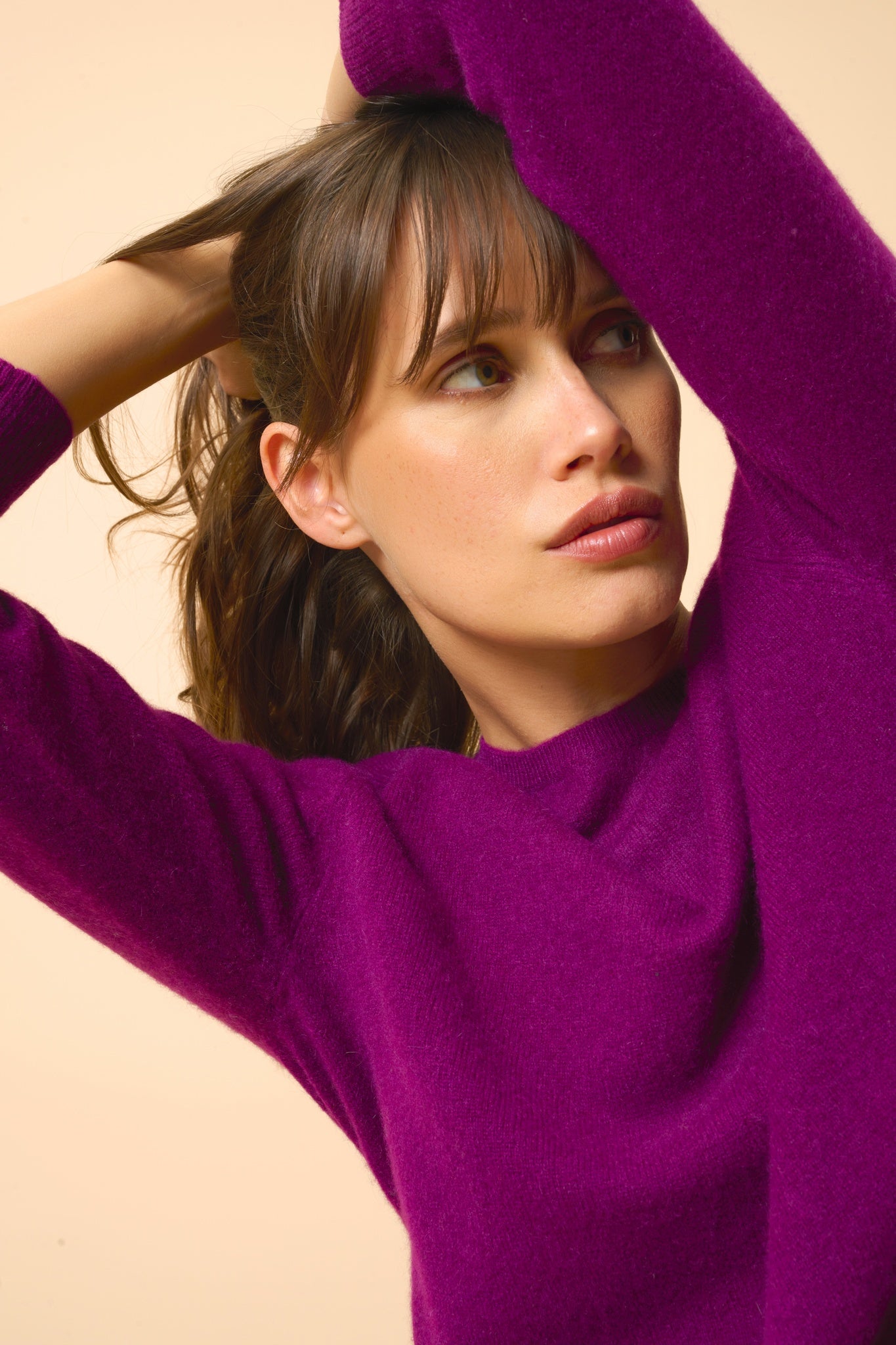 JANICE plum round-neck sweater