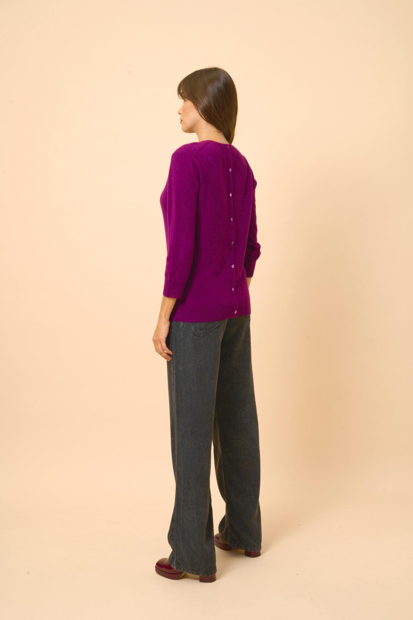 JANICE plum round-neck sweater