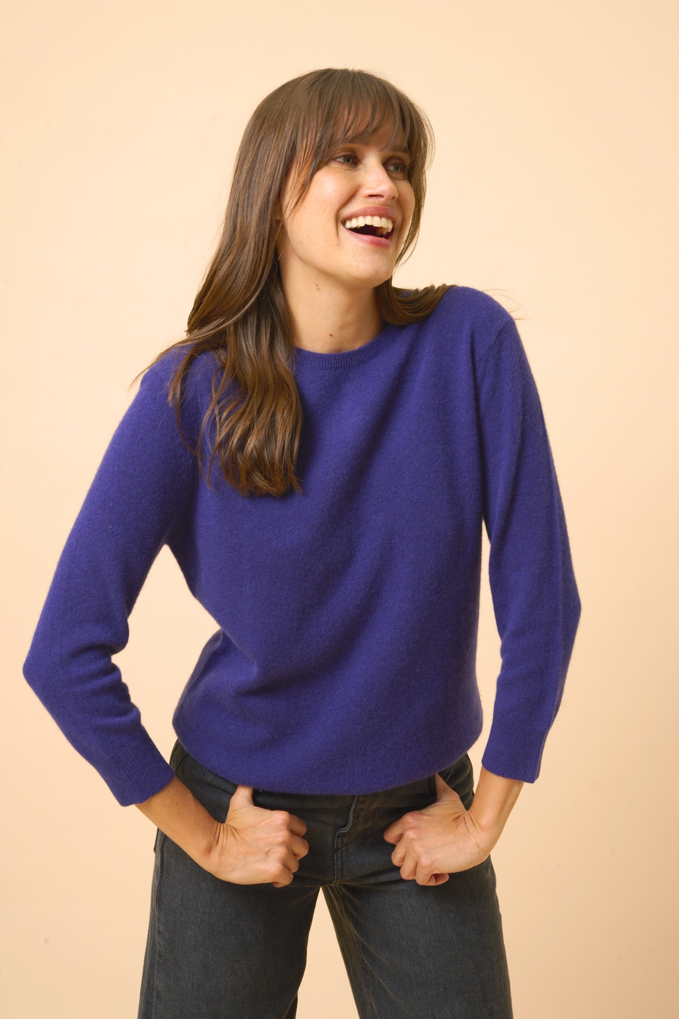 JANICE pull col rond purple