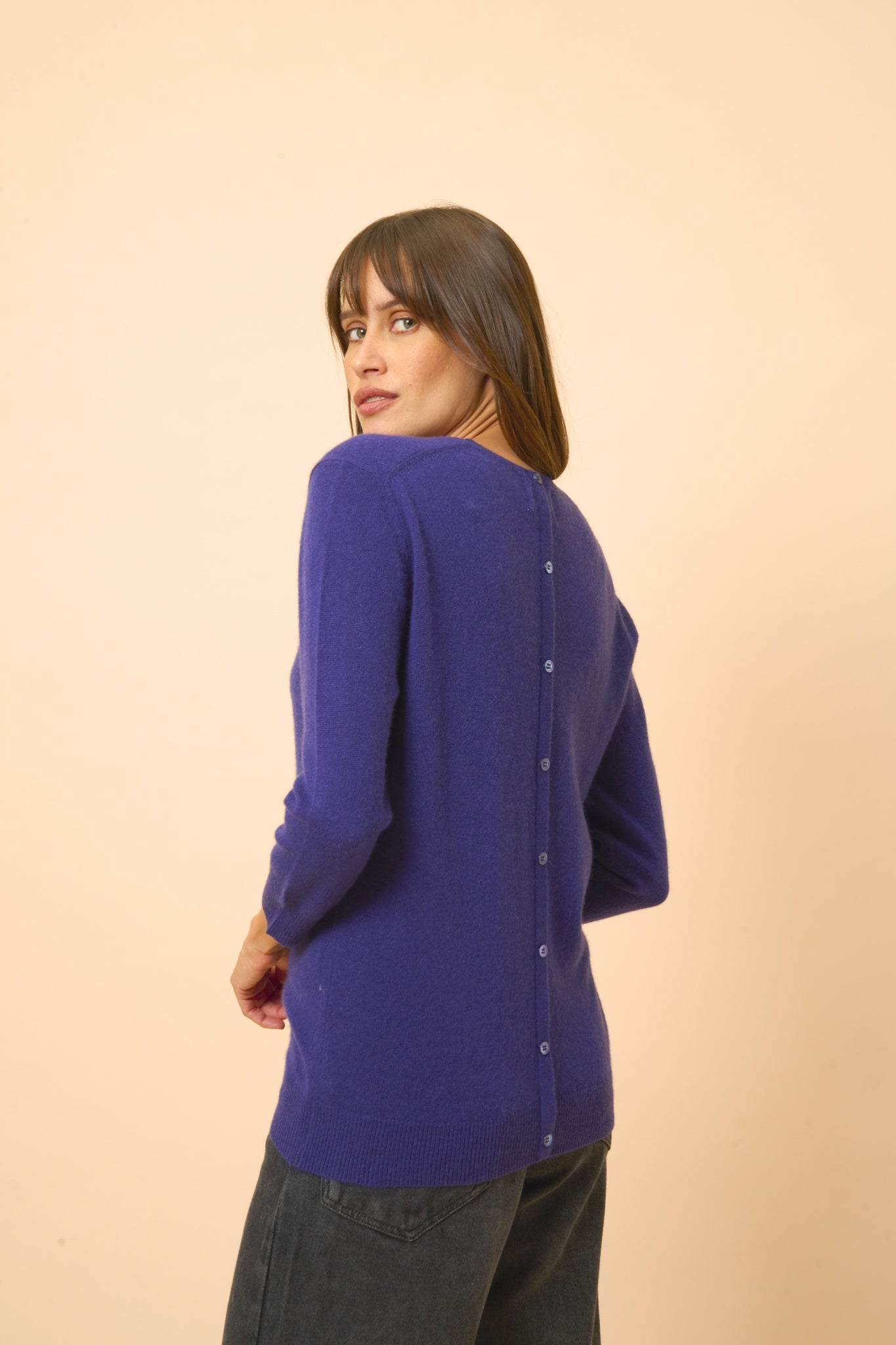 JANICE pull col rond purple