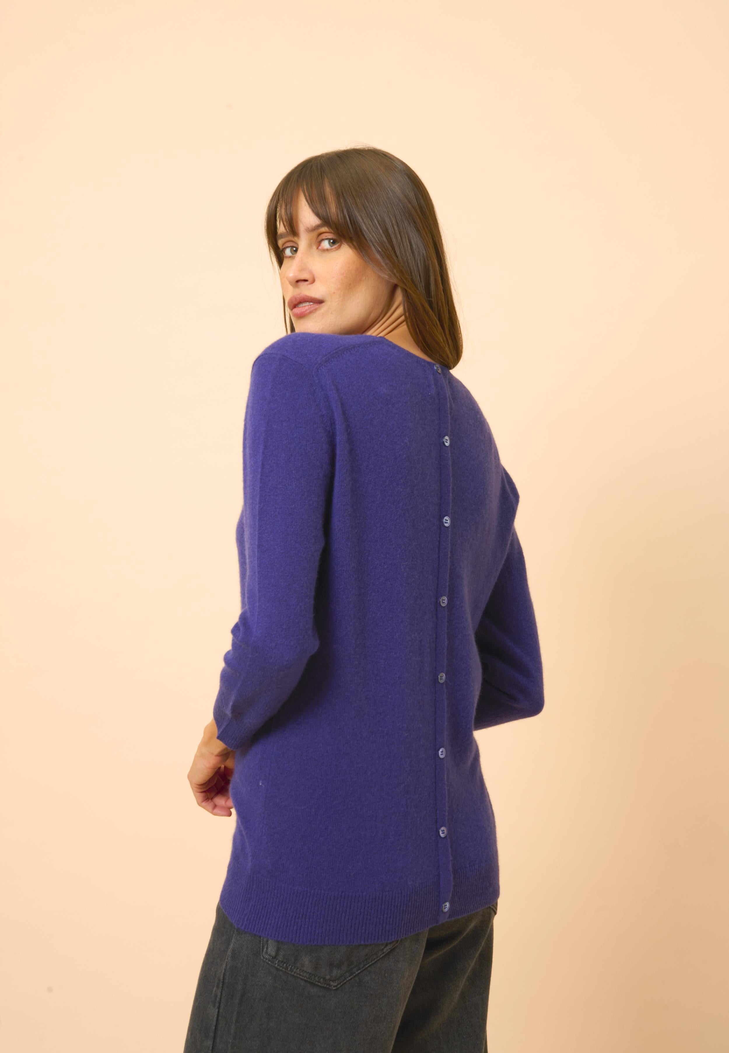JANICE pull col rond purple