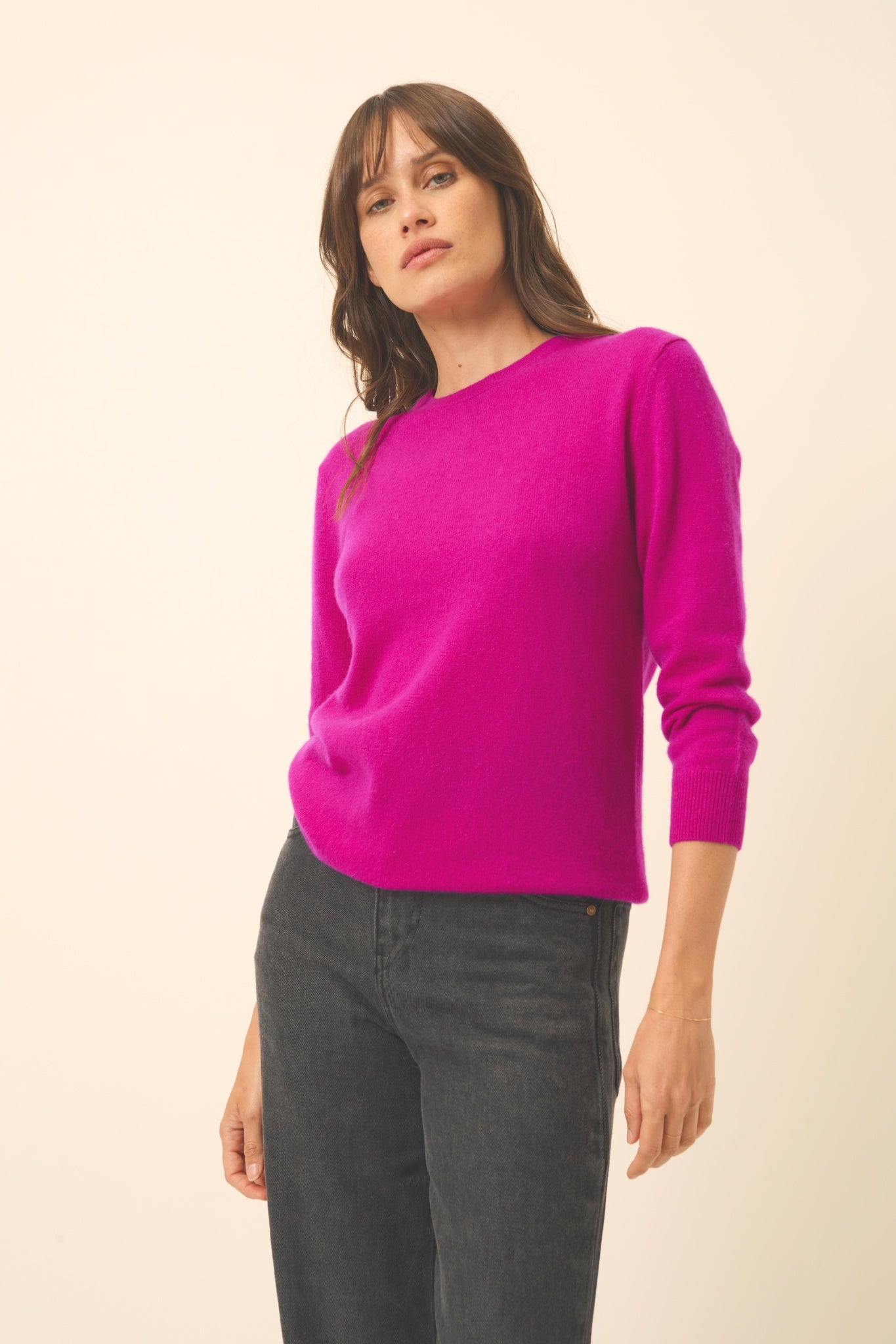 JANICE pull col rond violine