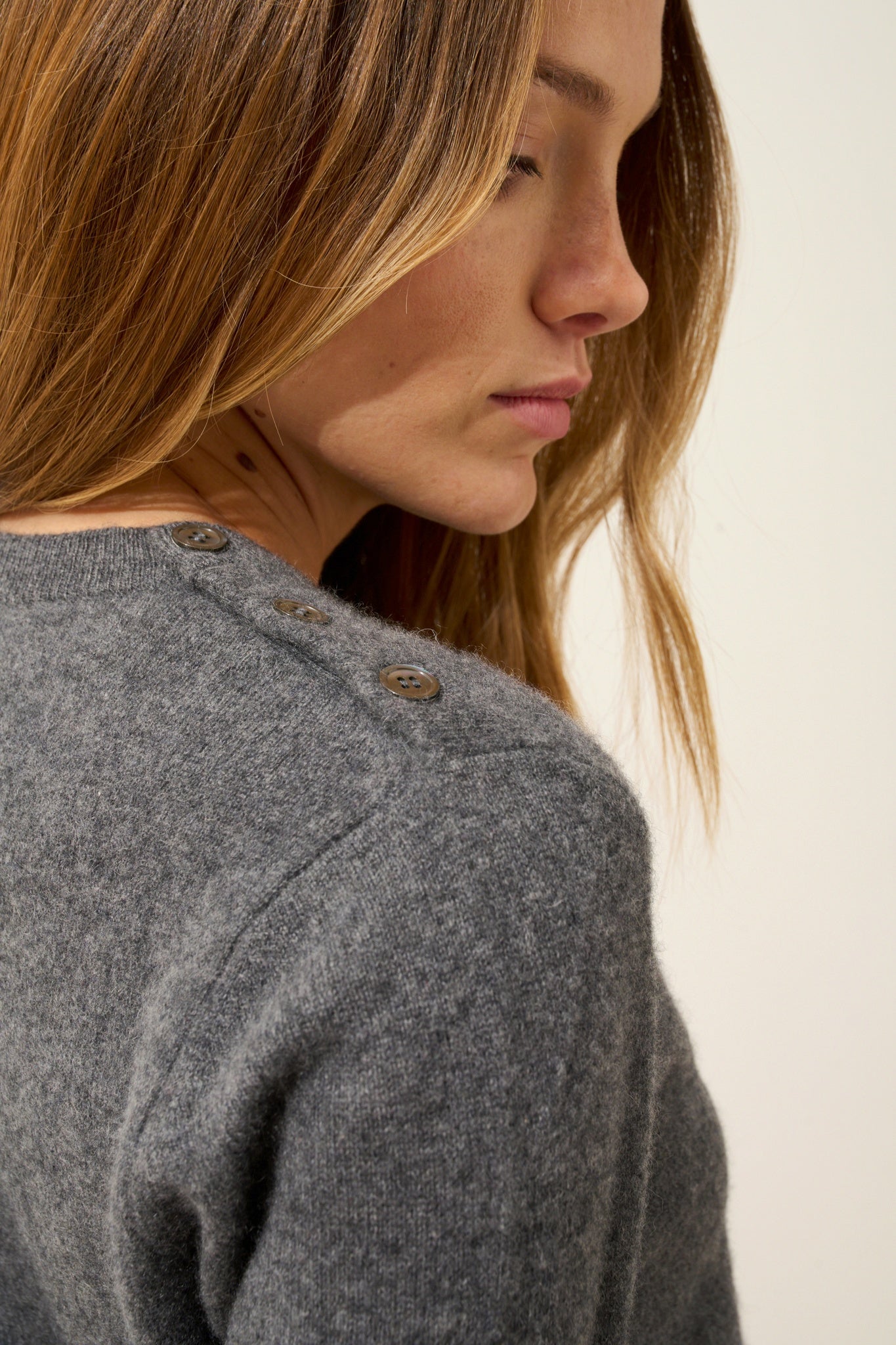 JEANNE round-neck sweater anthracite mottled