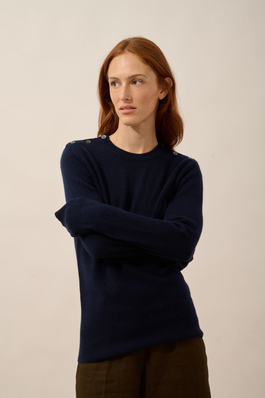 JEANNE pull col rond navy