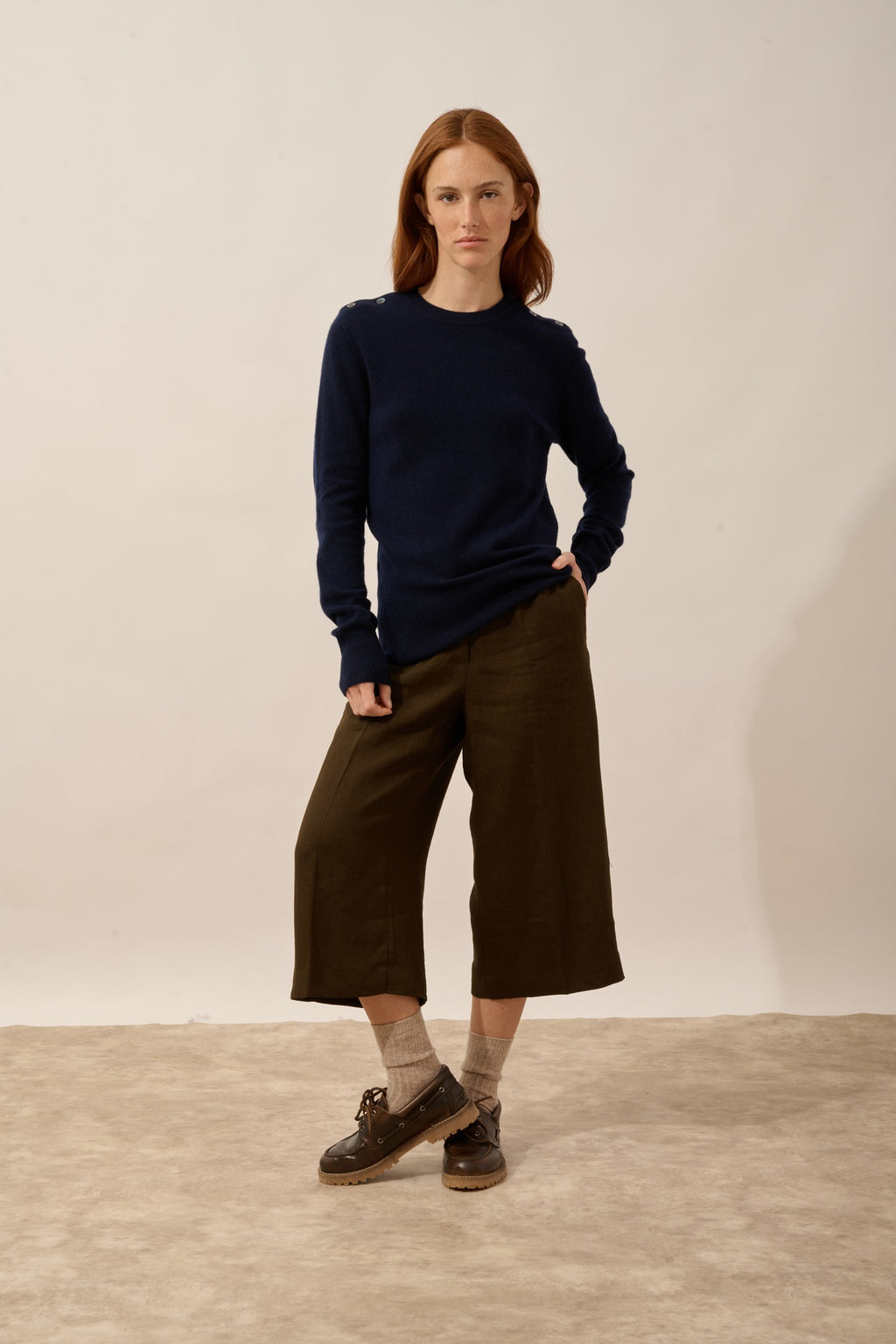 JEANNE pull col rond navy