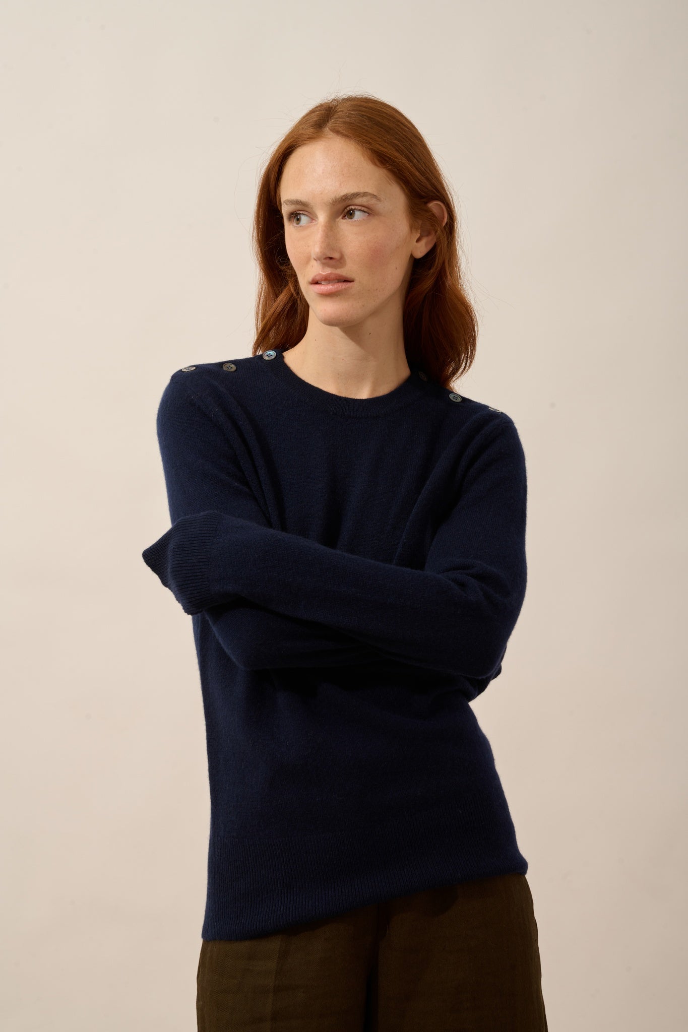 JEANNE pull col rond navy