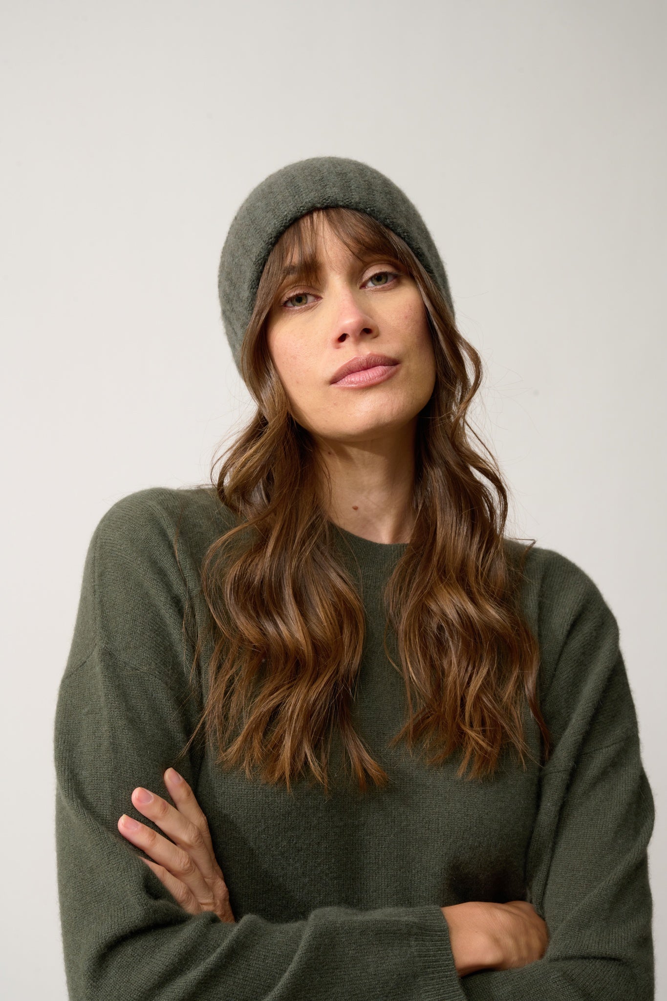 JIN bonnet 6 fils kaki chiné