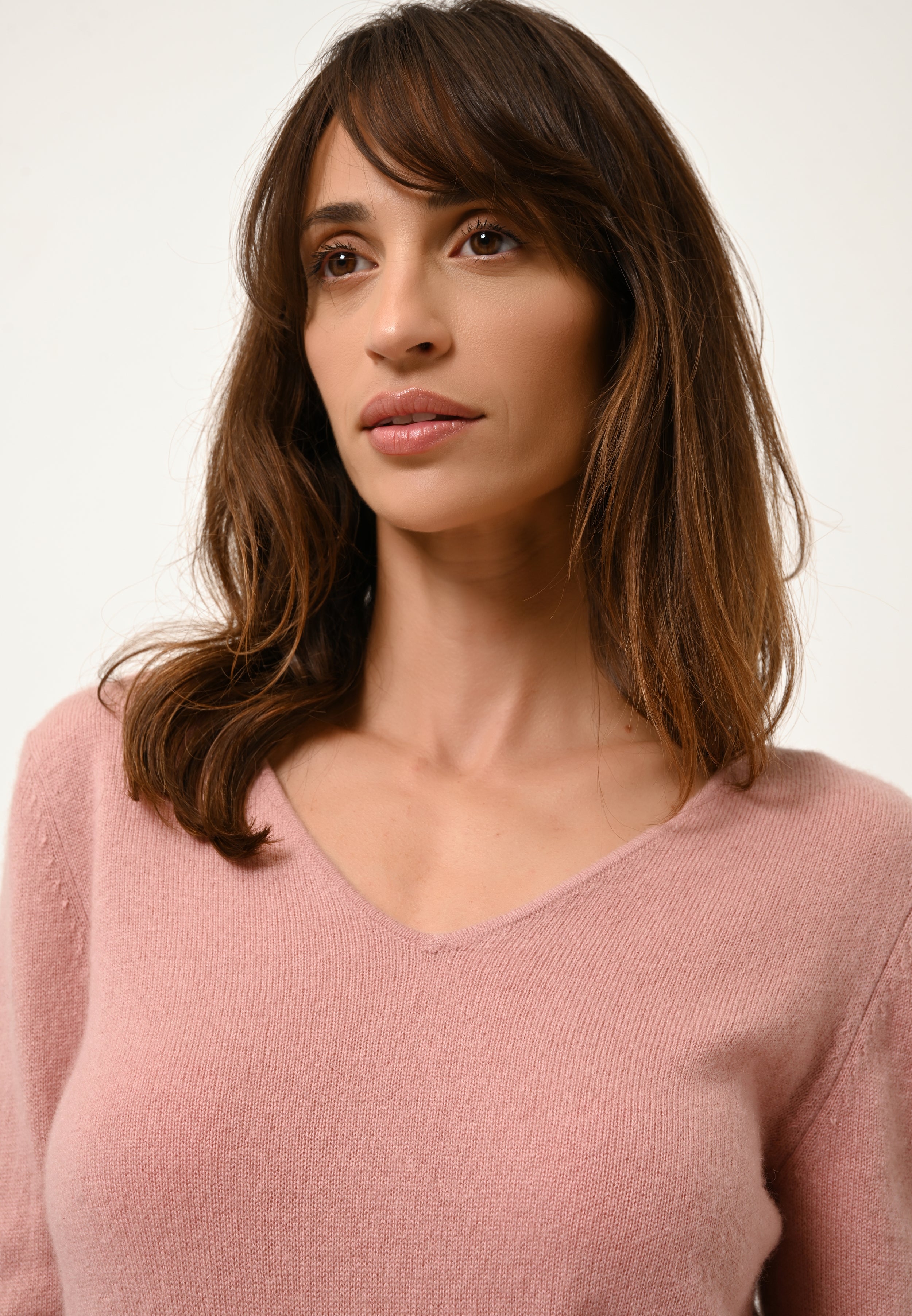 JOAN rosewood v-neck sweater