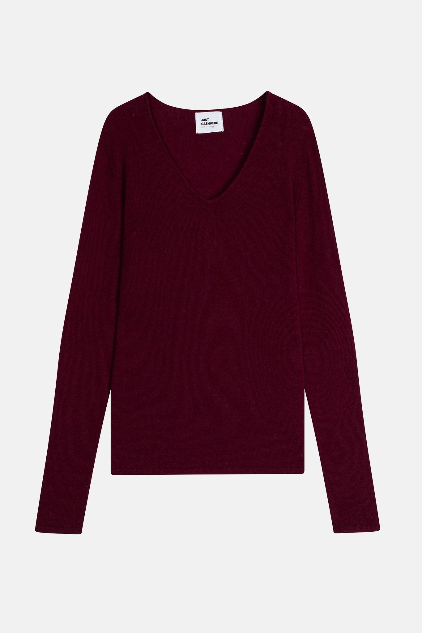 JOAN burgundy v-neck sweater