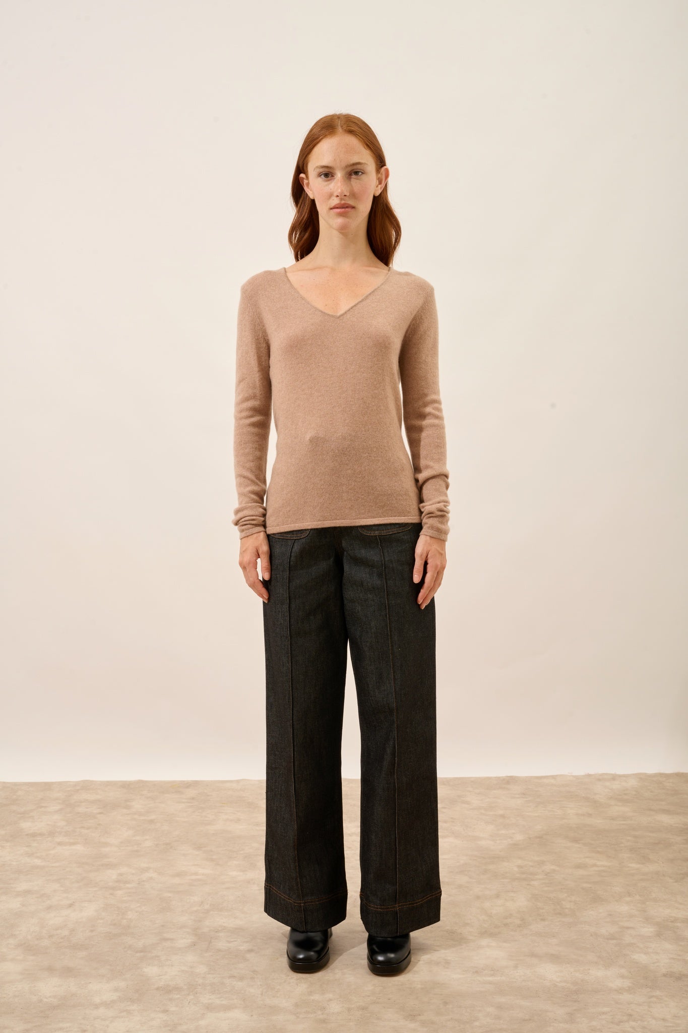 JOAN pull col v camel chiné