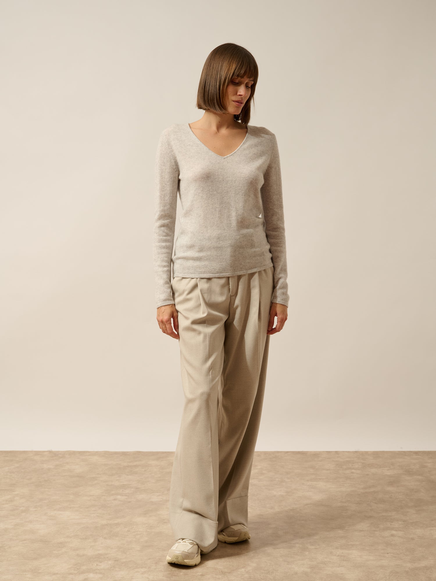 JOAN pull col v glacier chiné