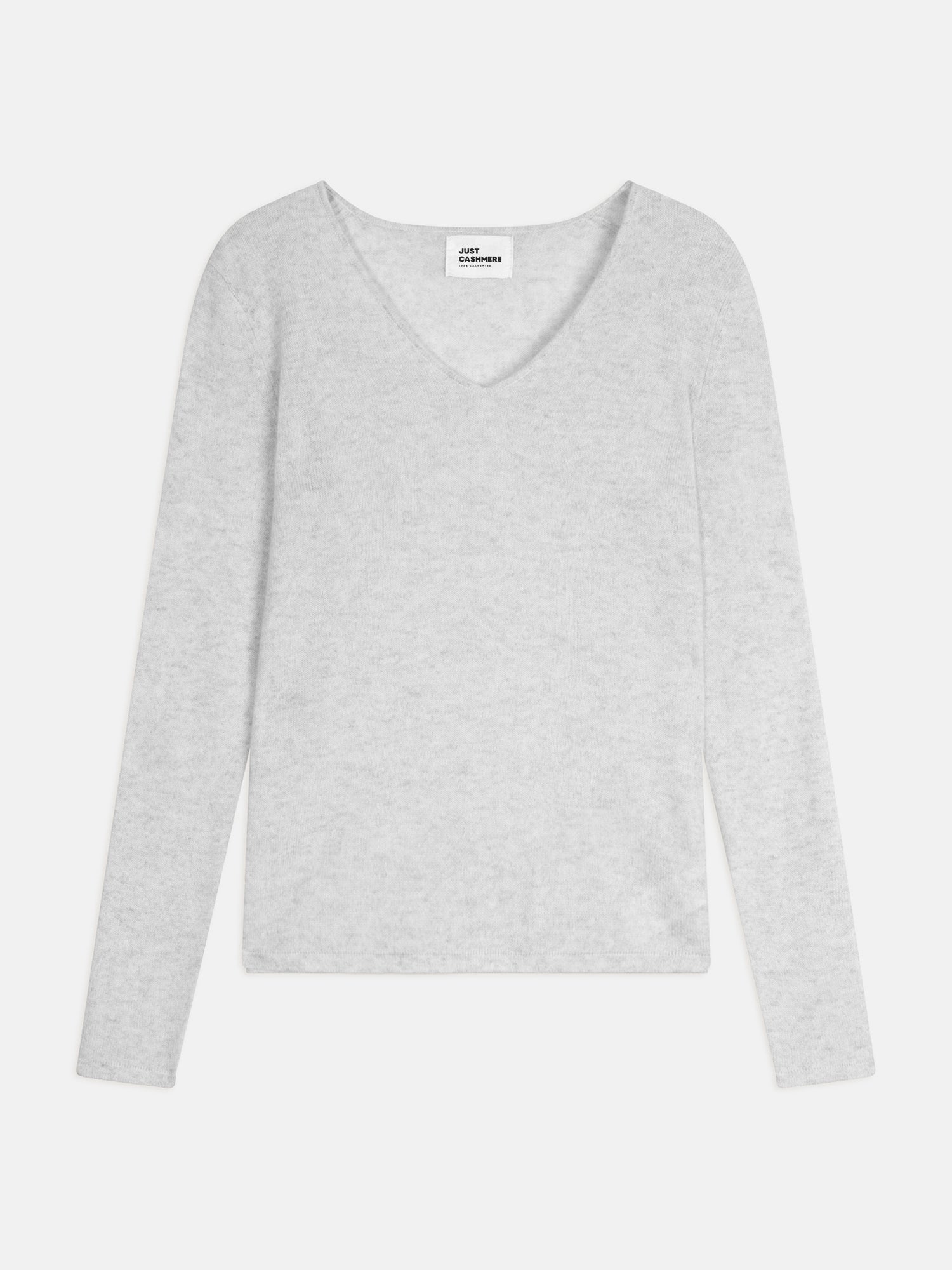 JOAN pull col v gris perle chiné