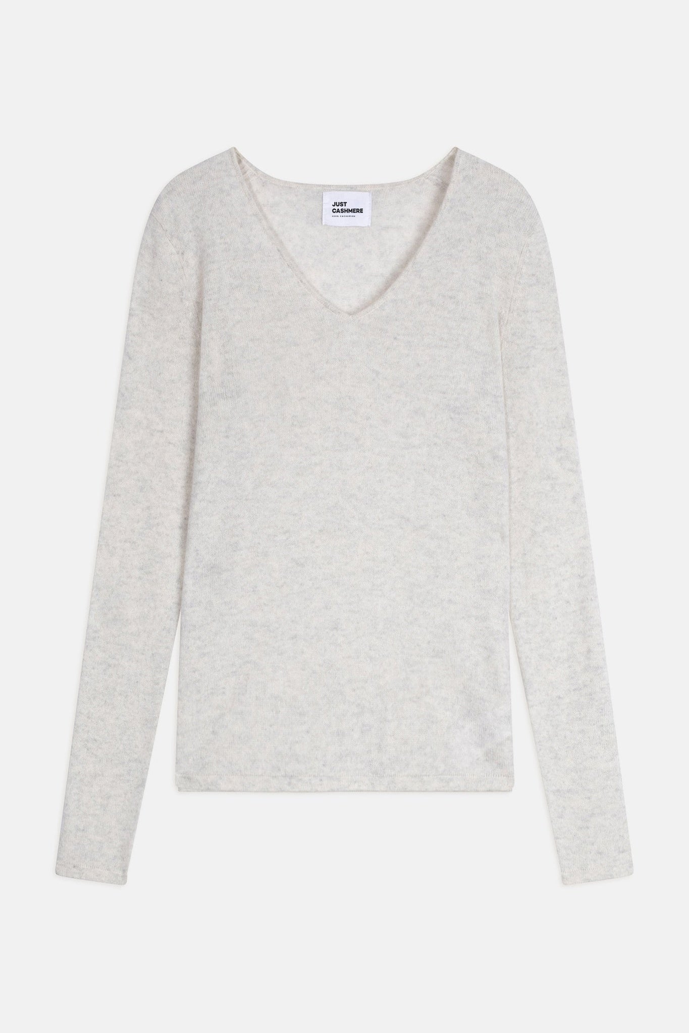 JOAN pull col v gris perle chiné