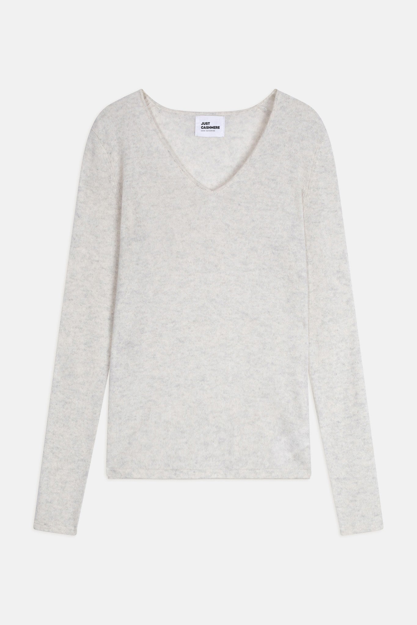 joan pull col v gris perle chiné