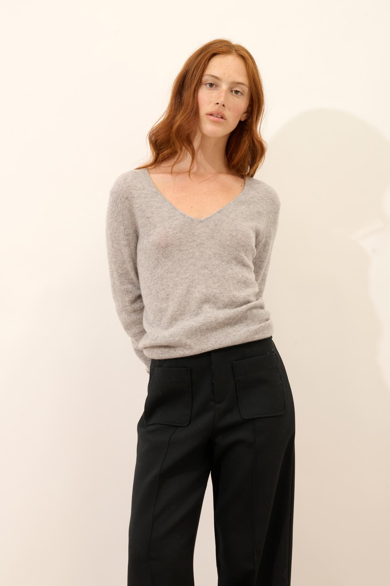 JOAN pull col v nuage chiné