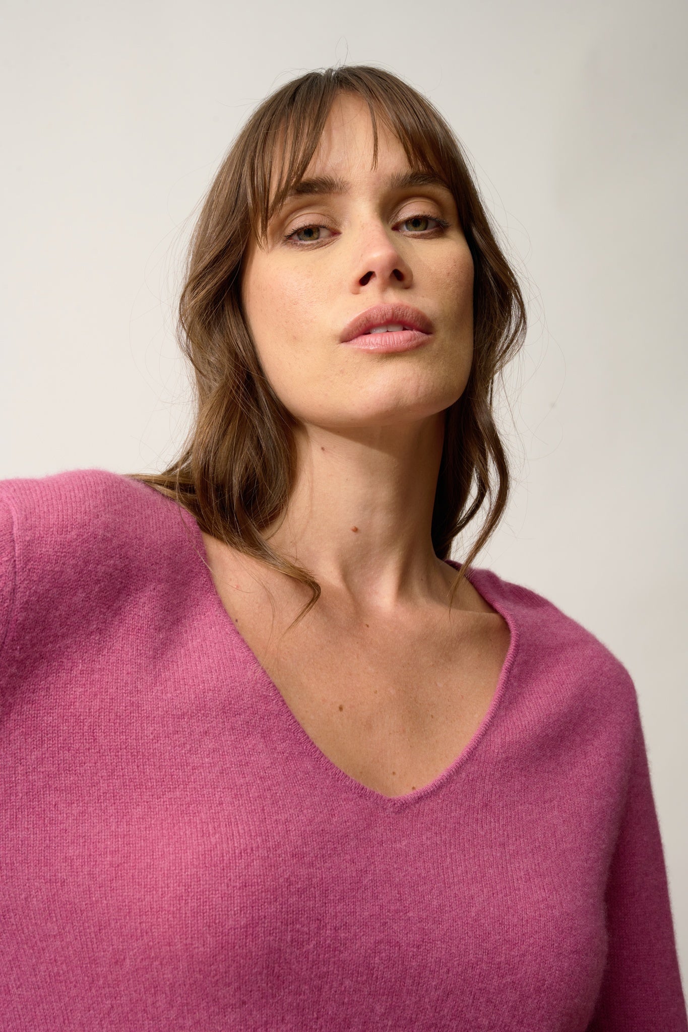 JOAN pull col v orchidée