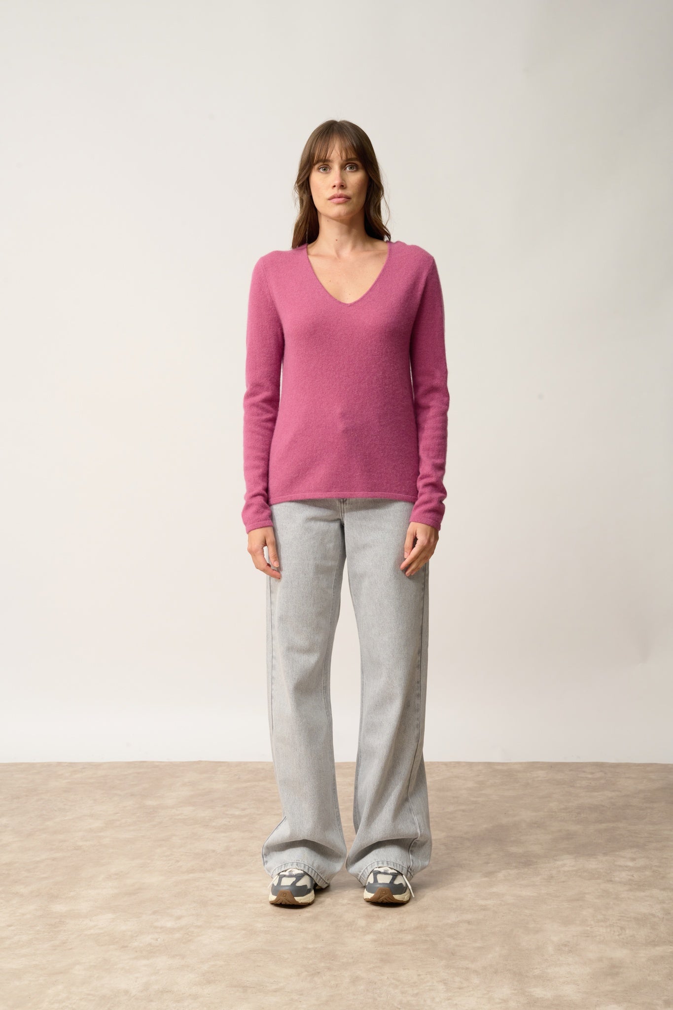 JOAN pull col v orchidée