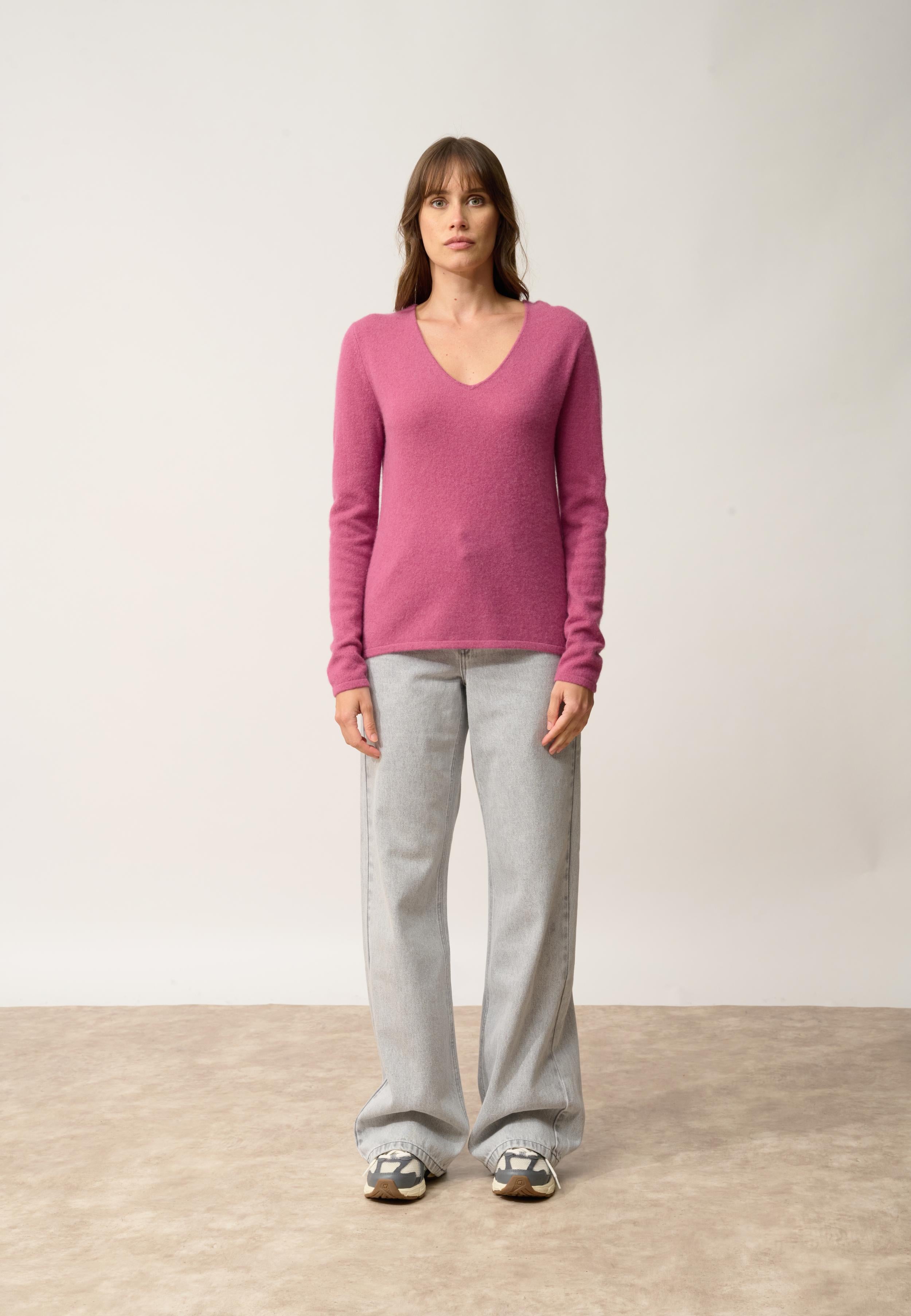 JOAN pull col v orchidée
