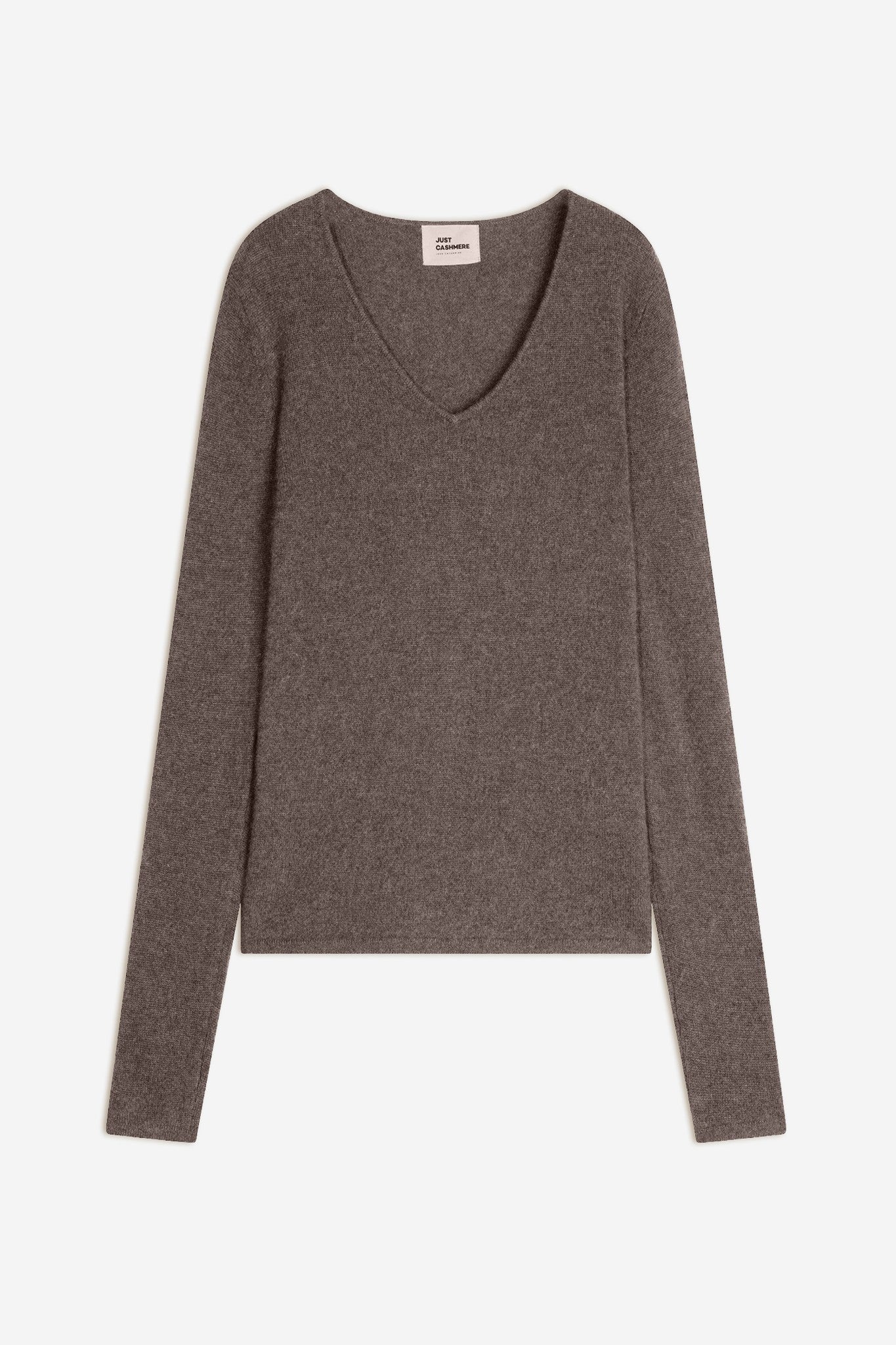 joan pull col v taupe chiné