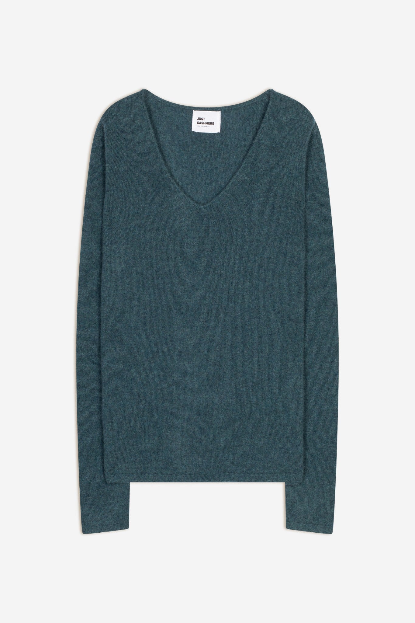 joan pull col v vert canard chiné