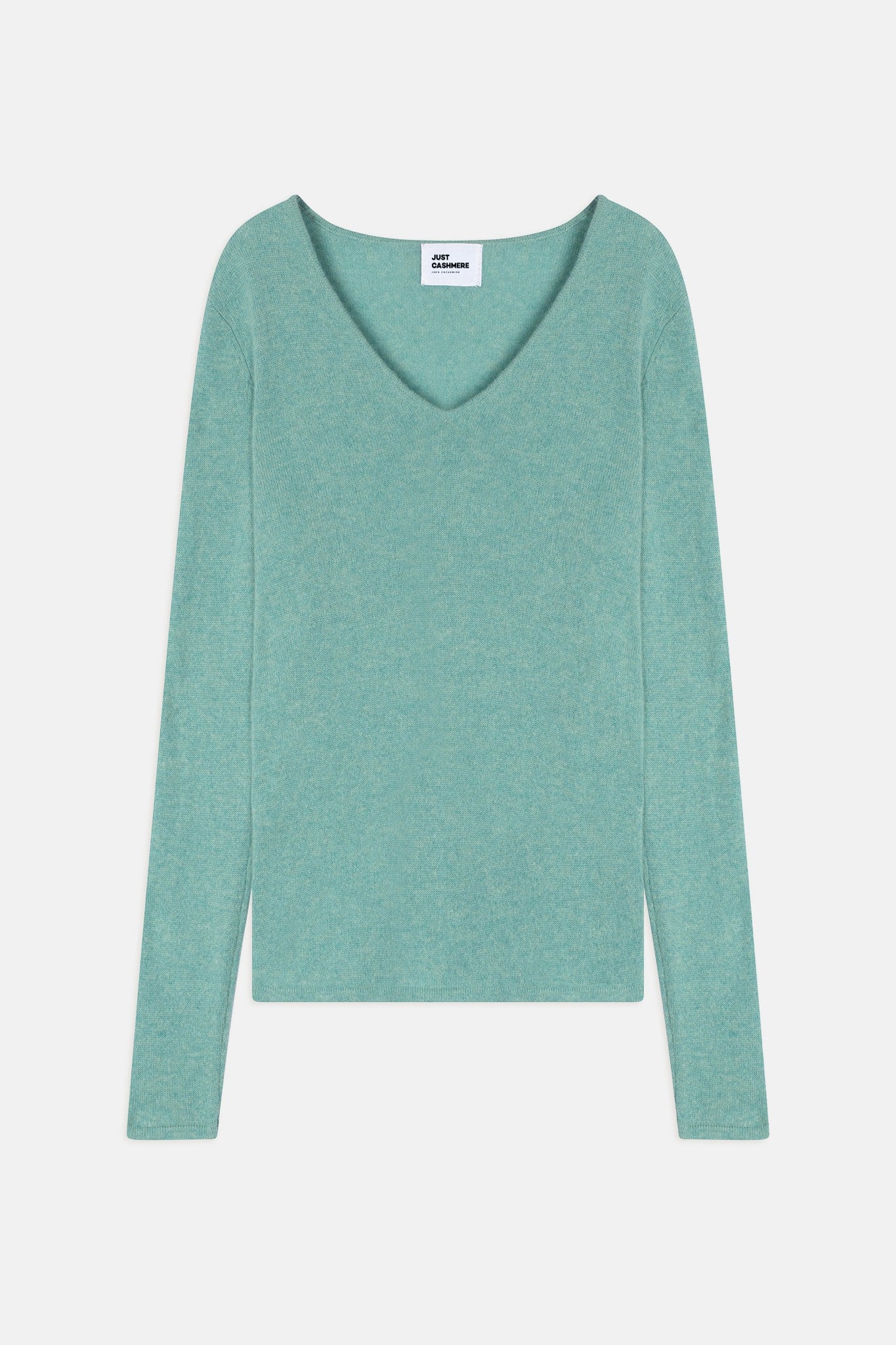 joan pull col v vert chiné