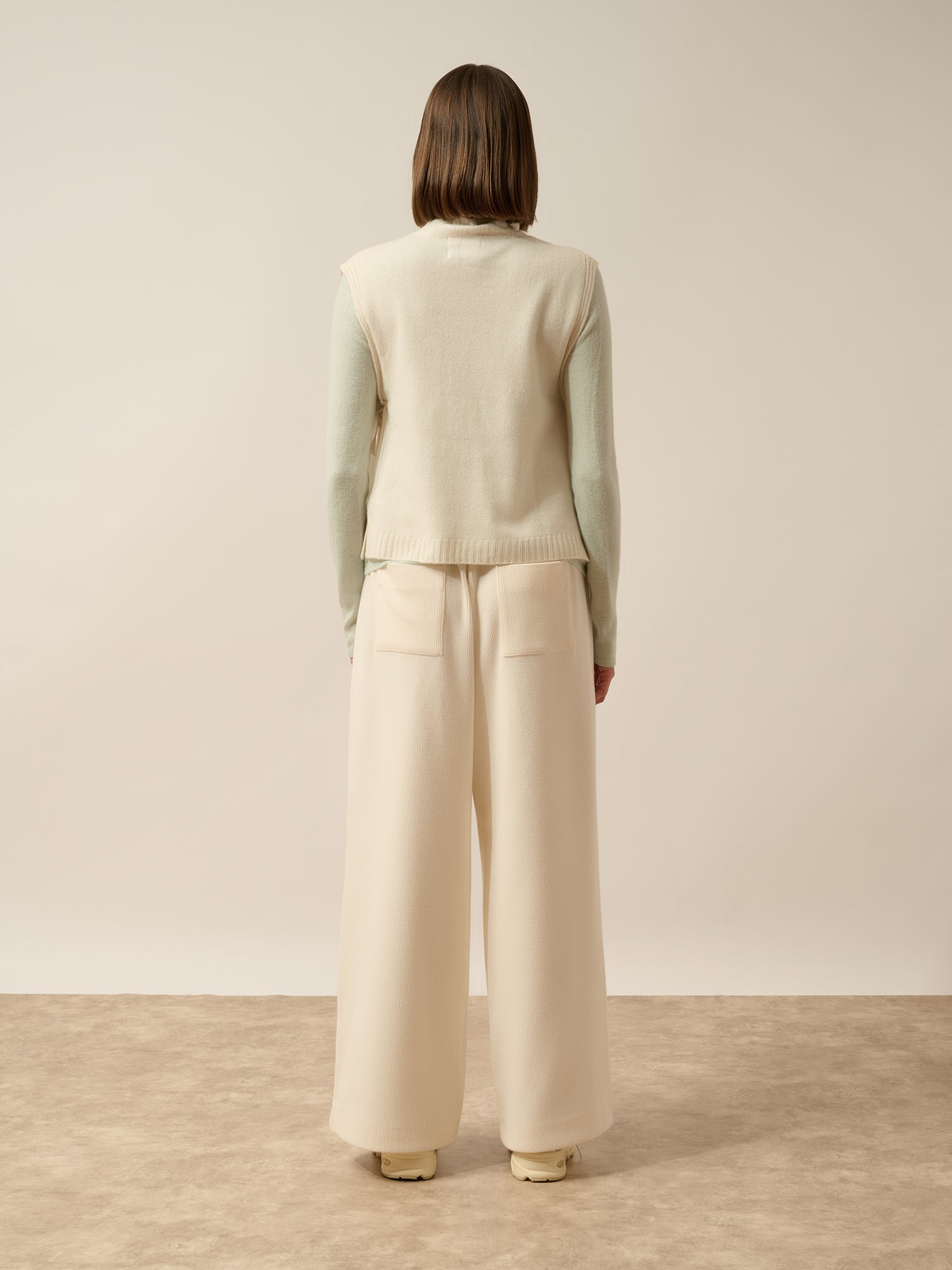 JOHANA poncho ouvert col roulé 4 fils ivoire