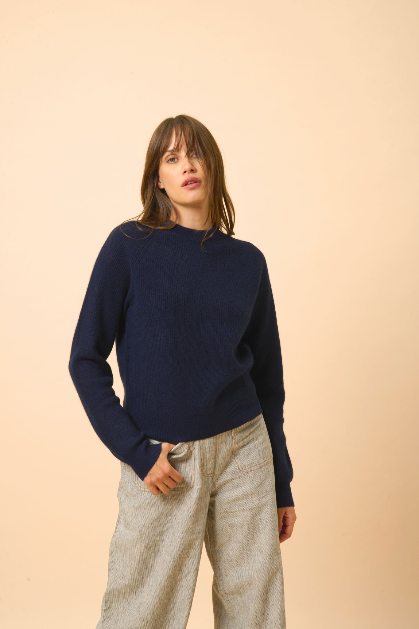 JONA pull col rond navy