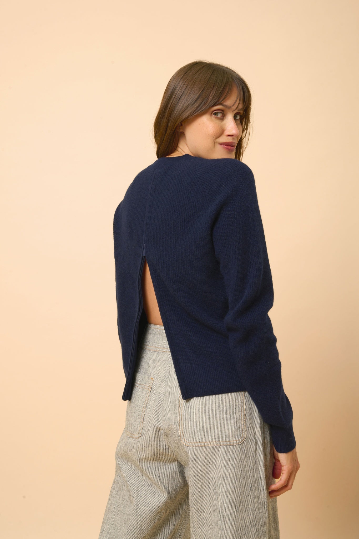JONA pull col rond navy