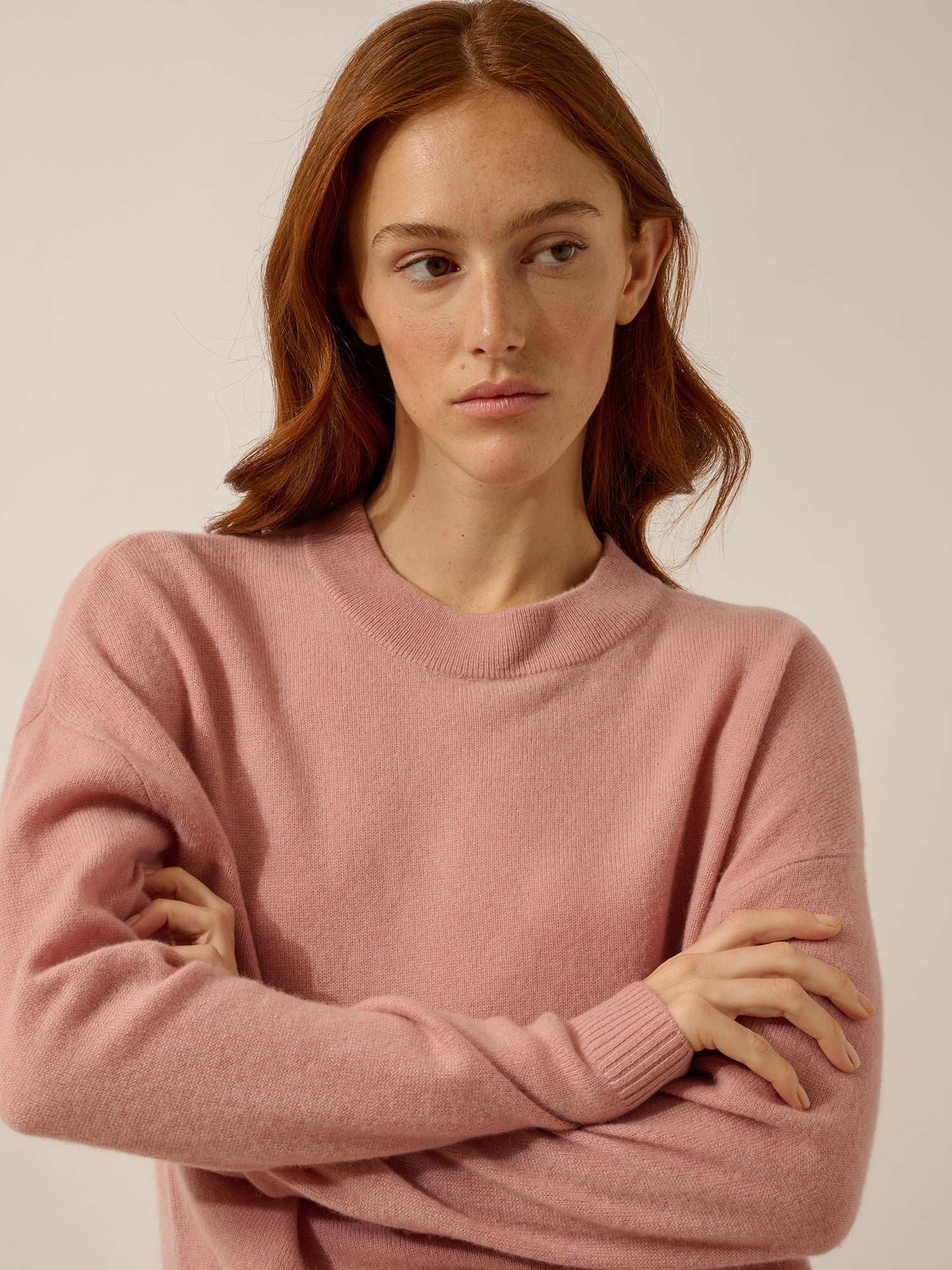 JOSPE rosewood round neck sweater