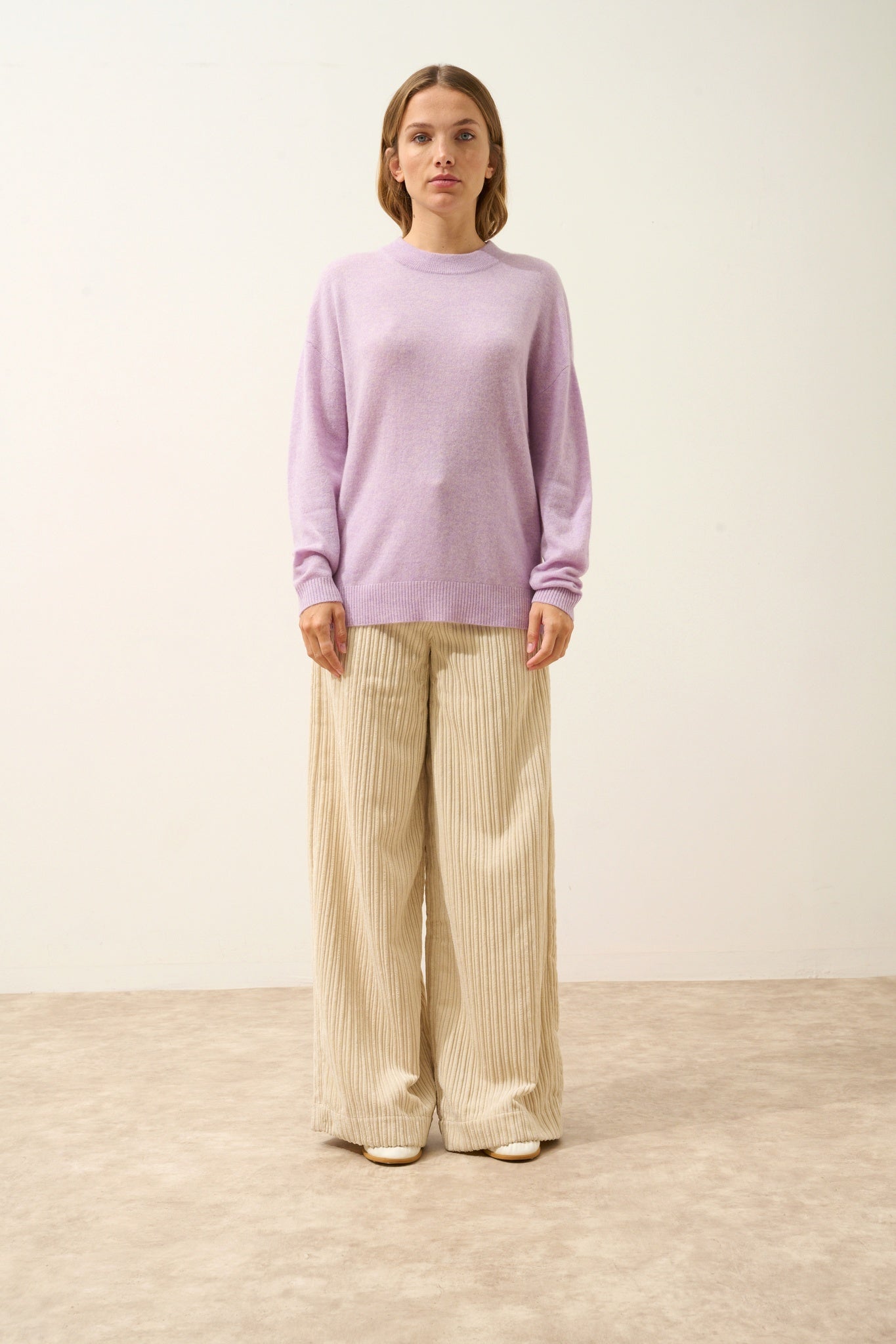 JOSPE round-neck sweater mauve mottled